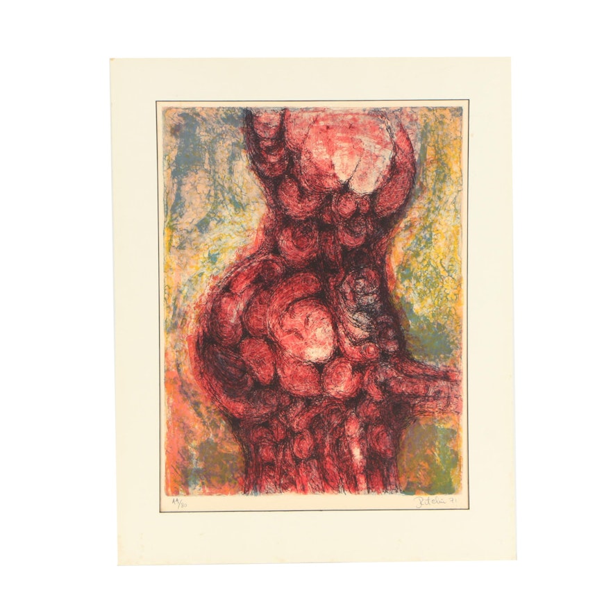 Mid 20th Century Abstract Color Lithograph
