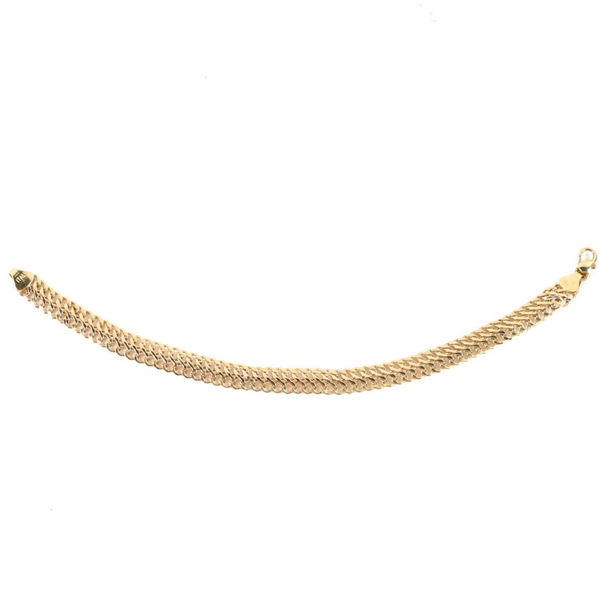 14K Yellow Gold Open Link Bracelet