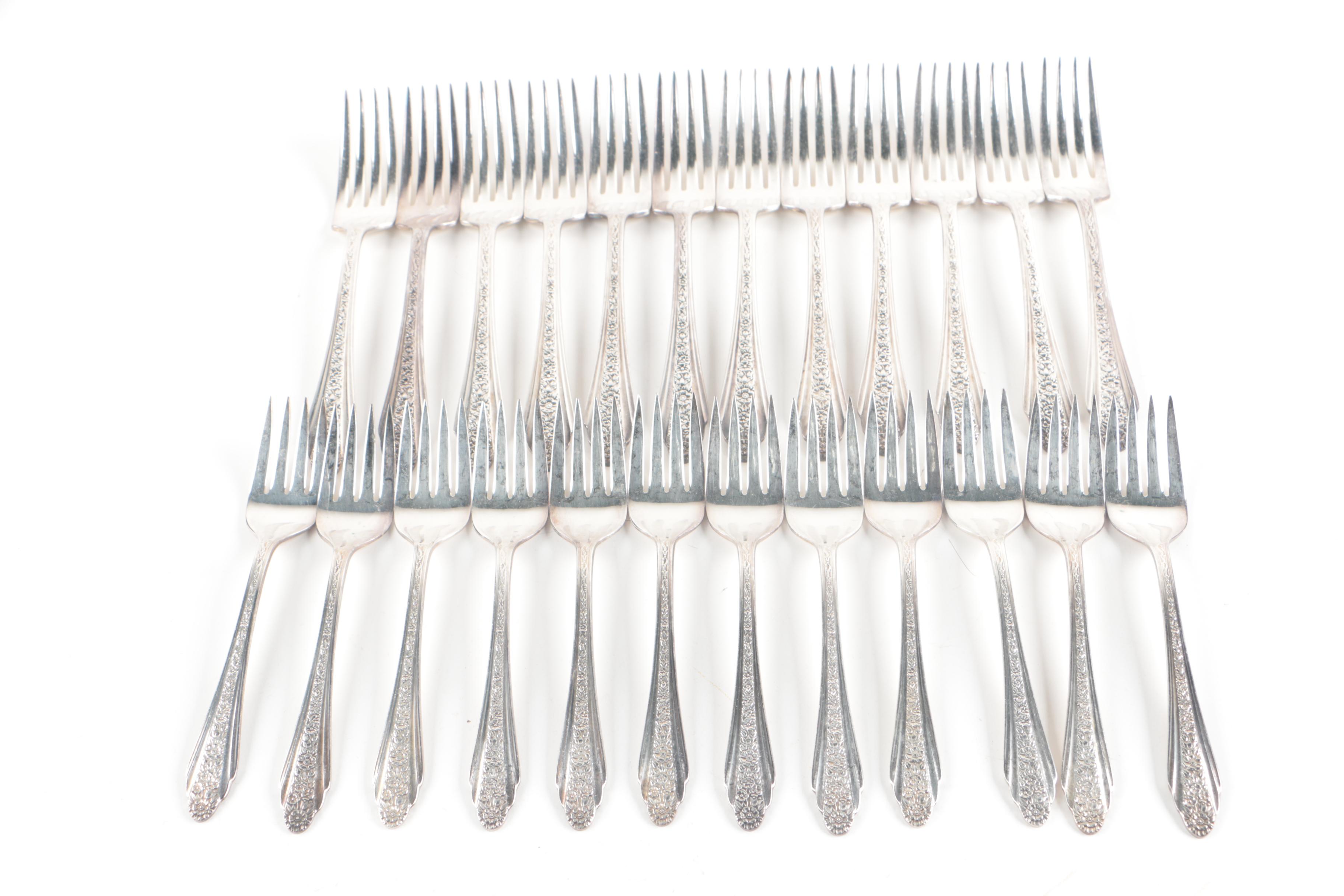 Vintage Rogers Cutlery Co. "Modern Rose" Silver Plate Flatware Set