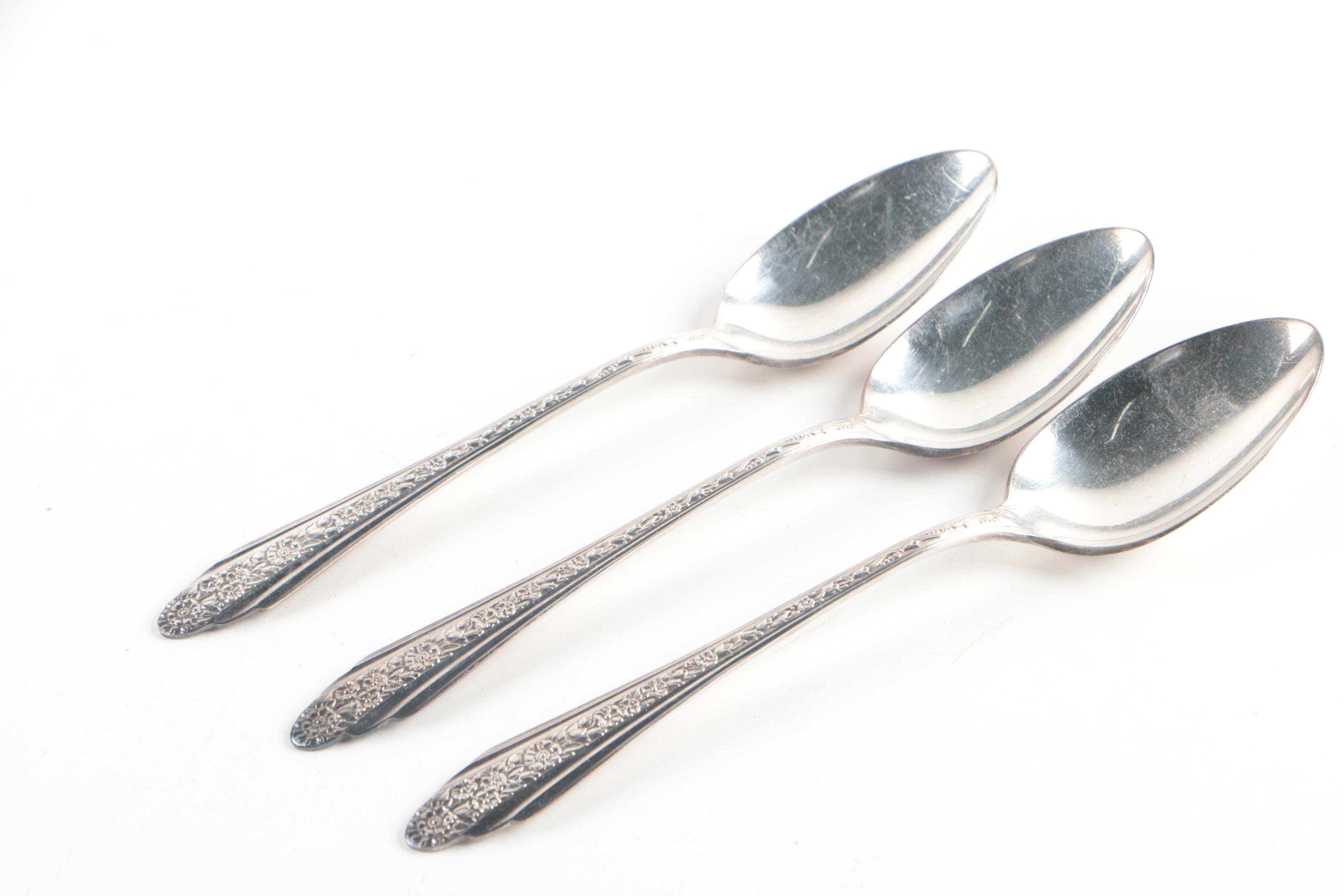 Vintage Rogers Cutlery Co. "Modern Rose" Silver Plate Flatware Set