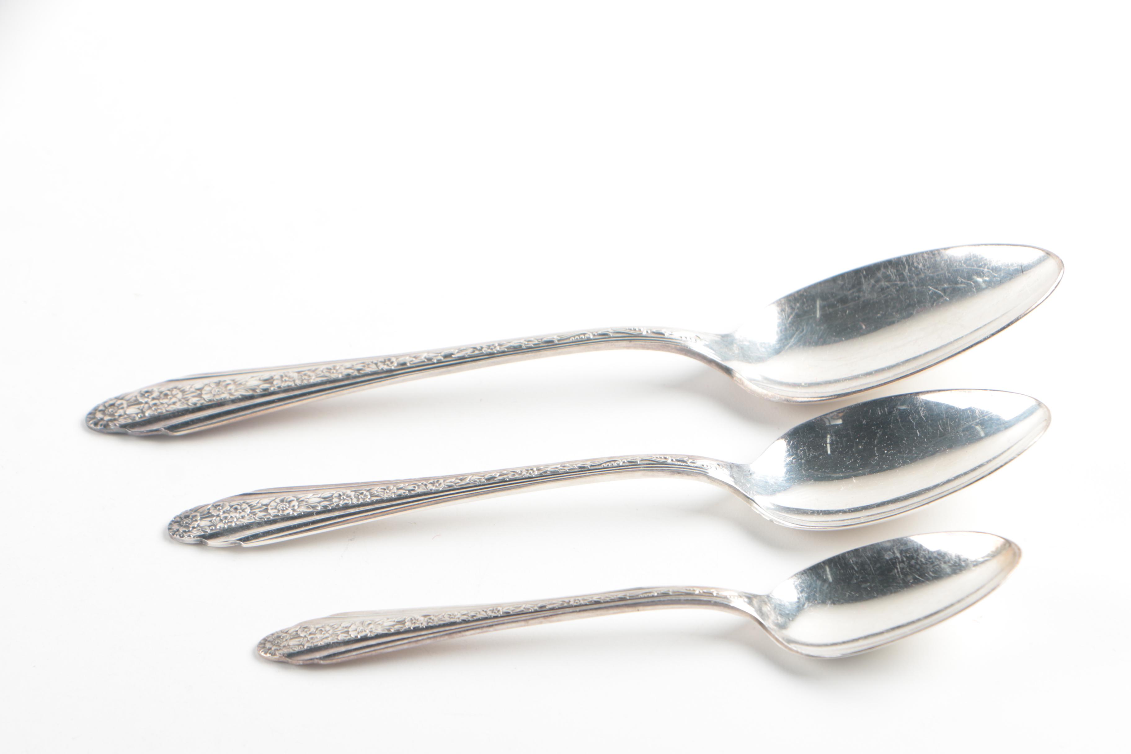 Vintage Rogers Cutlery Co. "Modern Rose" Silver Plate Flatware Set