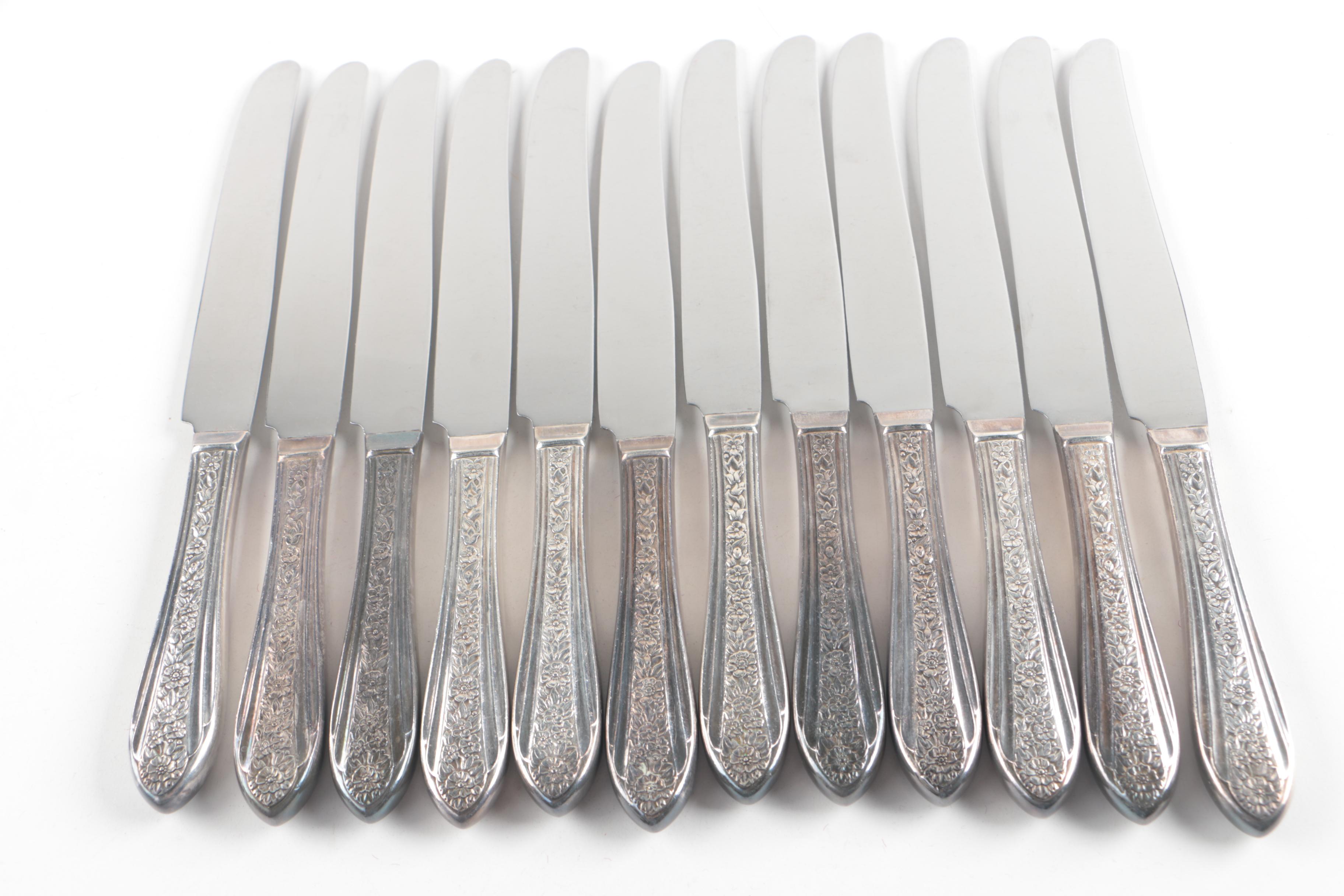 Vintage Rogers Cutlery Co. "Modern Rose" Silver Plate Flatware Set