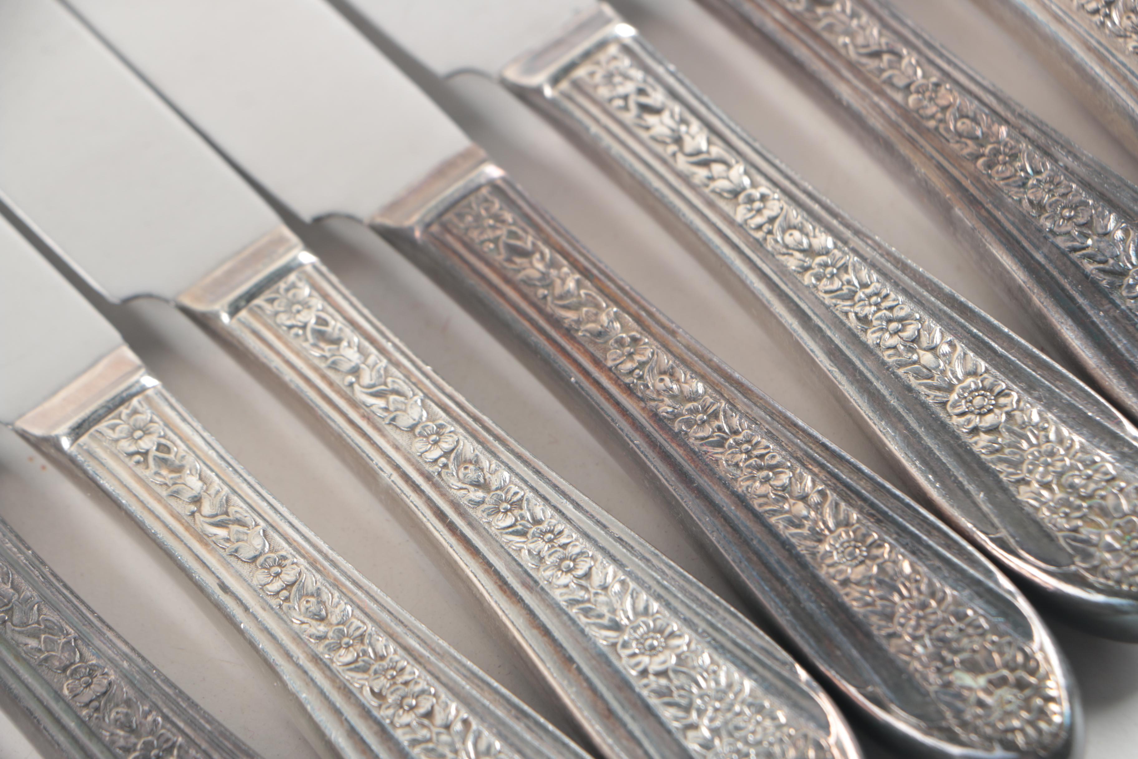 Vintage Rogers Cutlery Co. "Modern Rose" Silver Plate Flatware Set