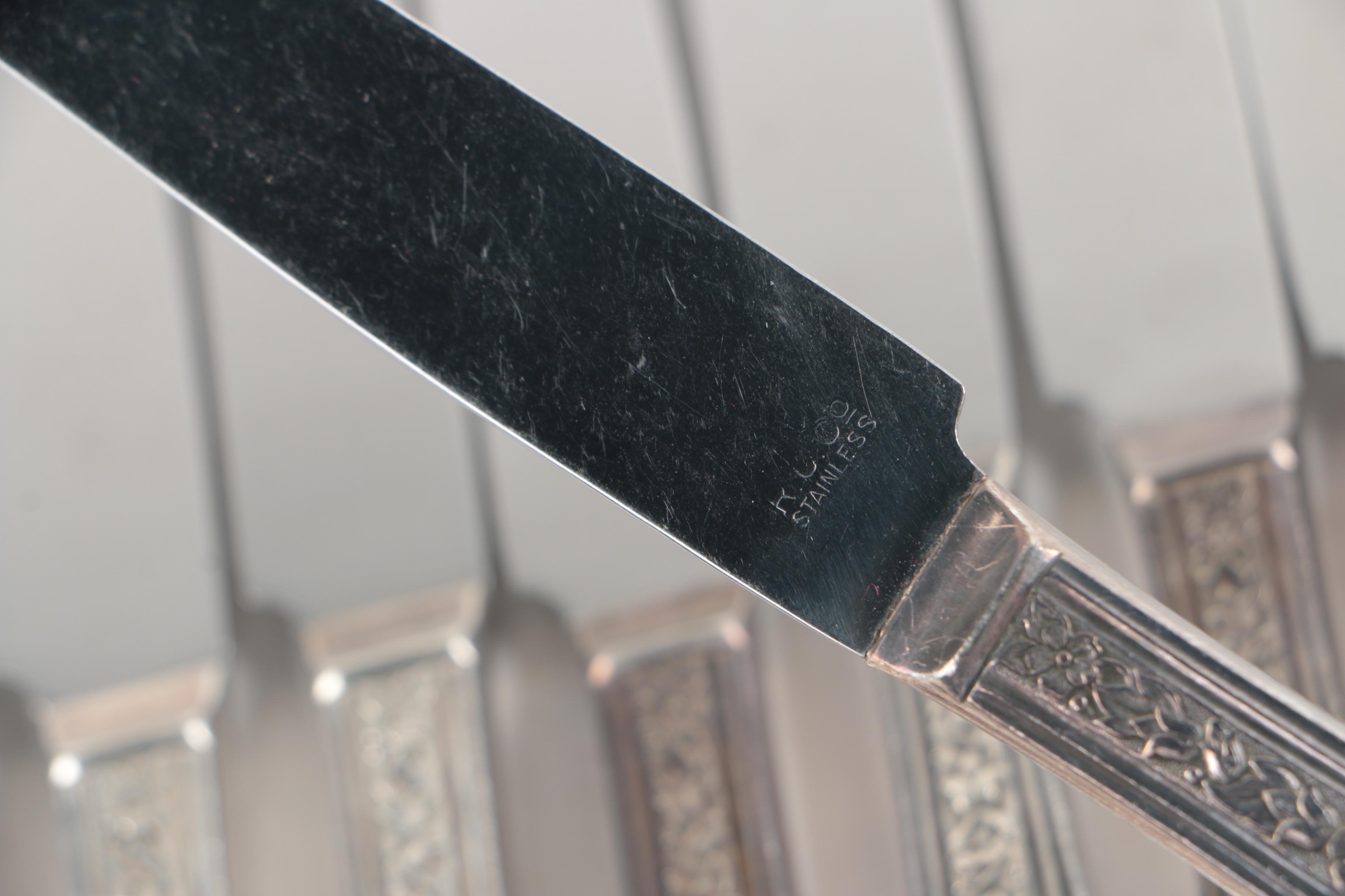 Vintage Rogers Cutlery Co. "Modern Rose" Silver Plate Flatware Set