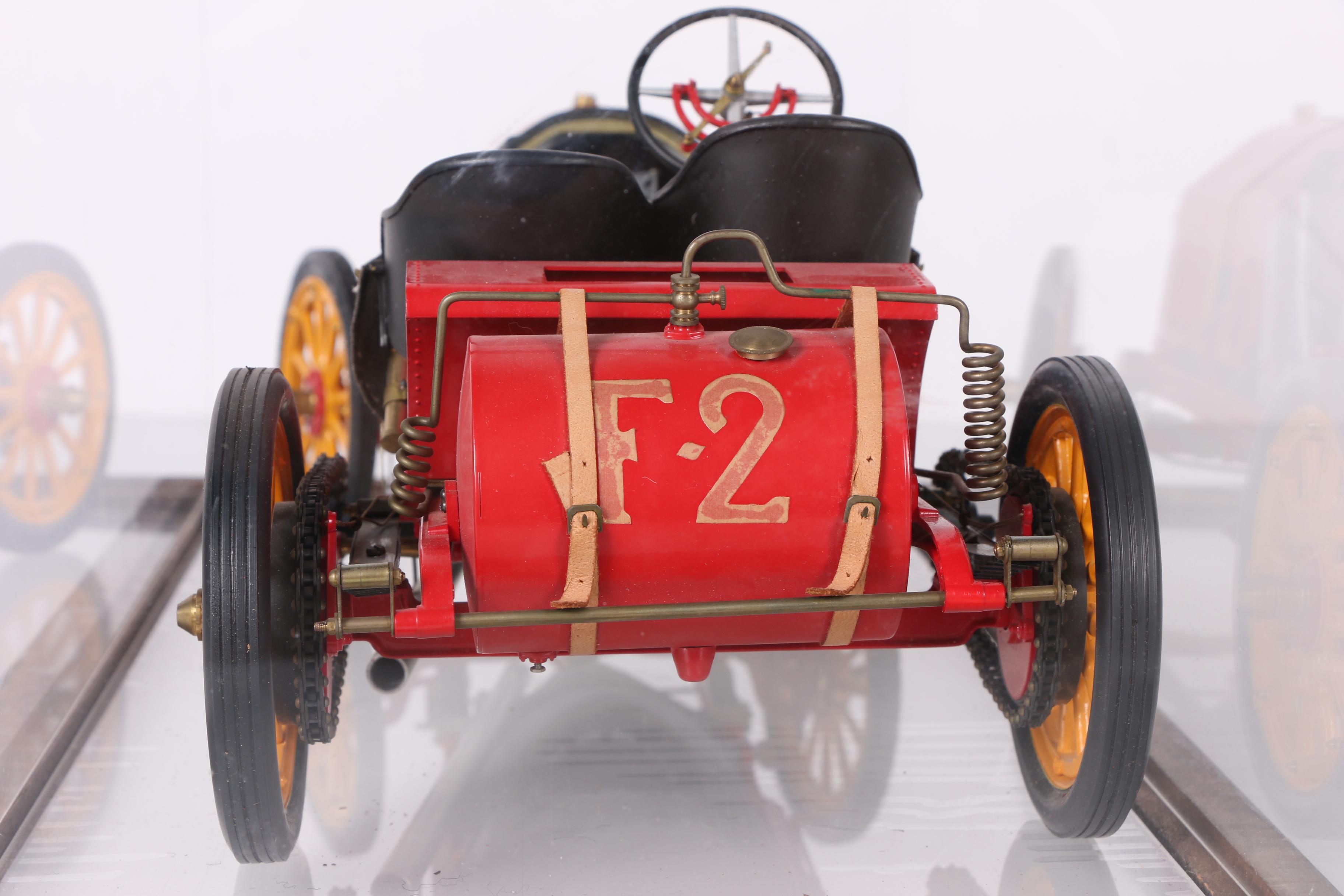 Pocher 1907 Fiat 130 HP F-2 Grand Prix De France Model Race Car in Display Case