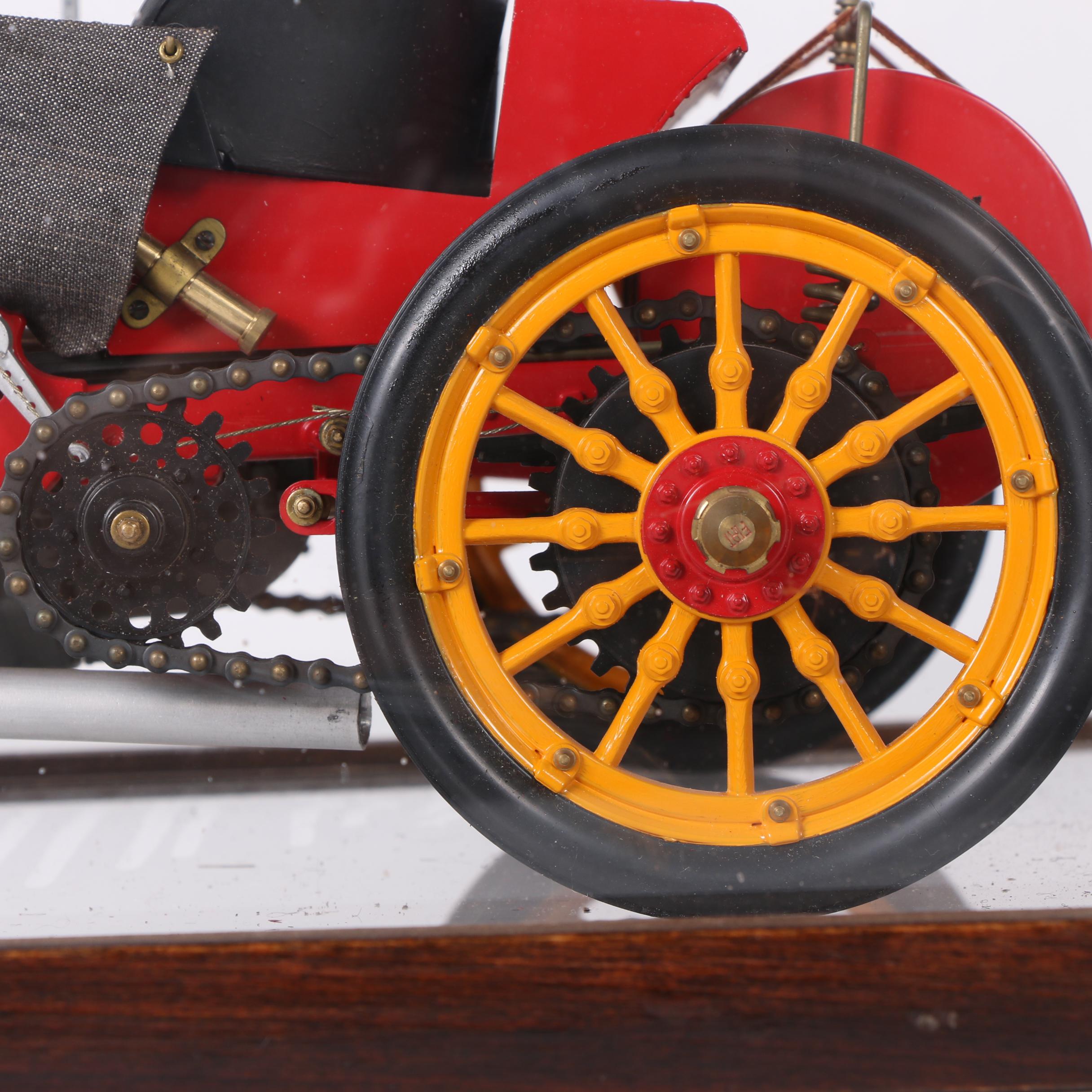 Pocher 1907 Fiat 130 HP F-2 Grand Prix De France Model Race Car in Display Case