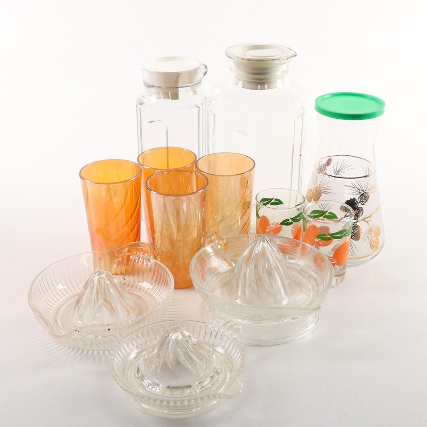 Jeanette Marigold Glass Tumblers with Other Glass Kitchenware