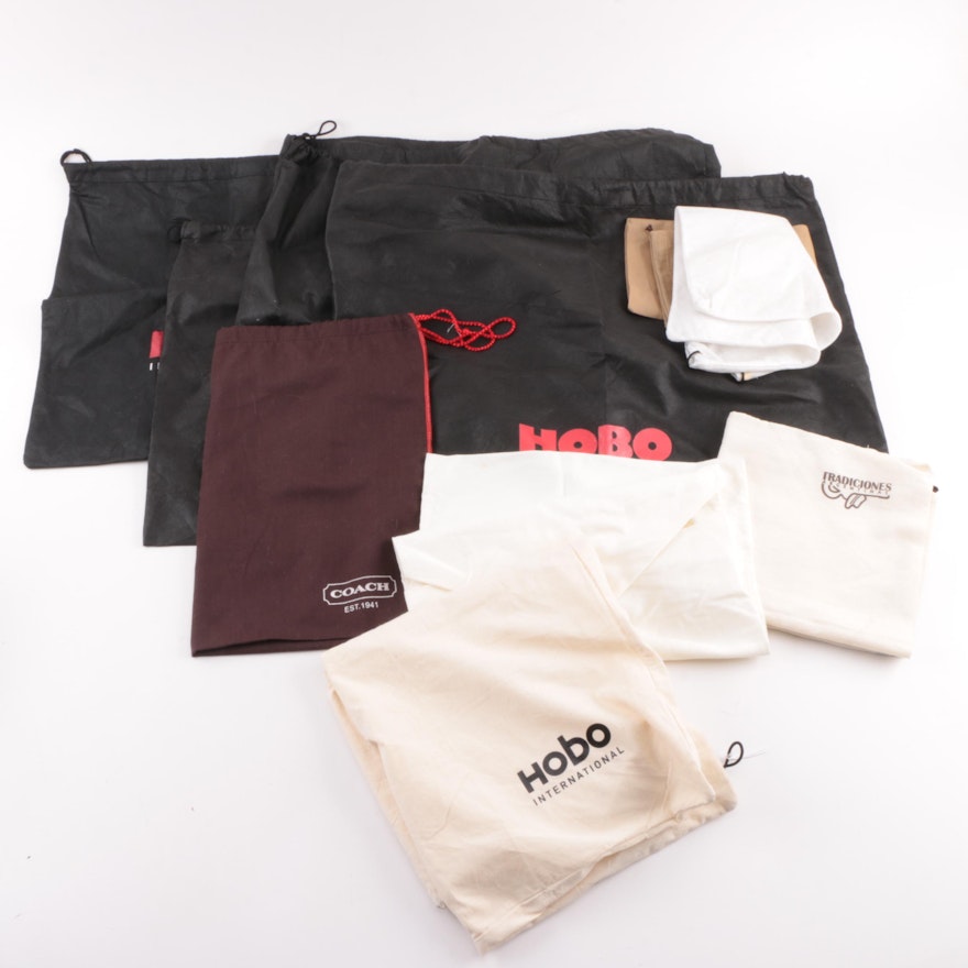 Designer Drawstring Dust Covers Including Hobo International and Coach