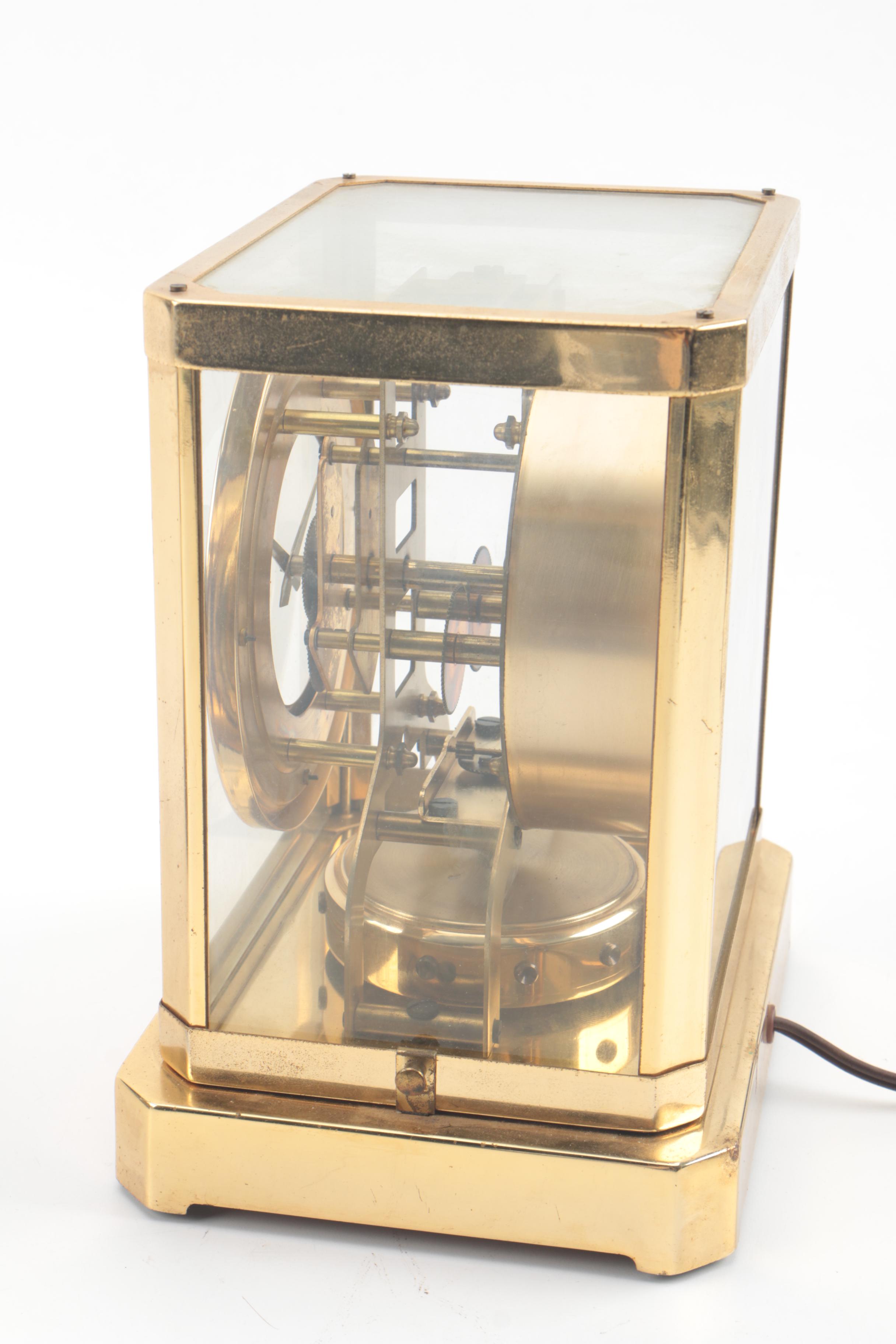 Mastercrafters Electric "Atmos" Mantel Clock and Euramca Anniversary Clock