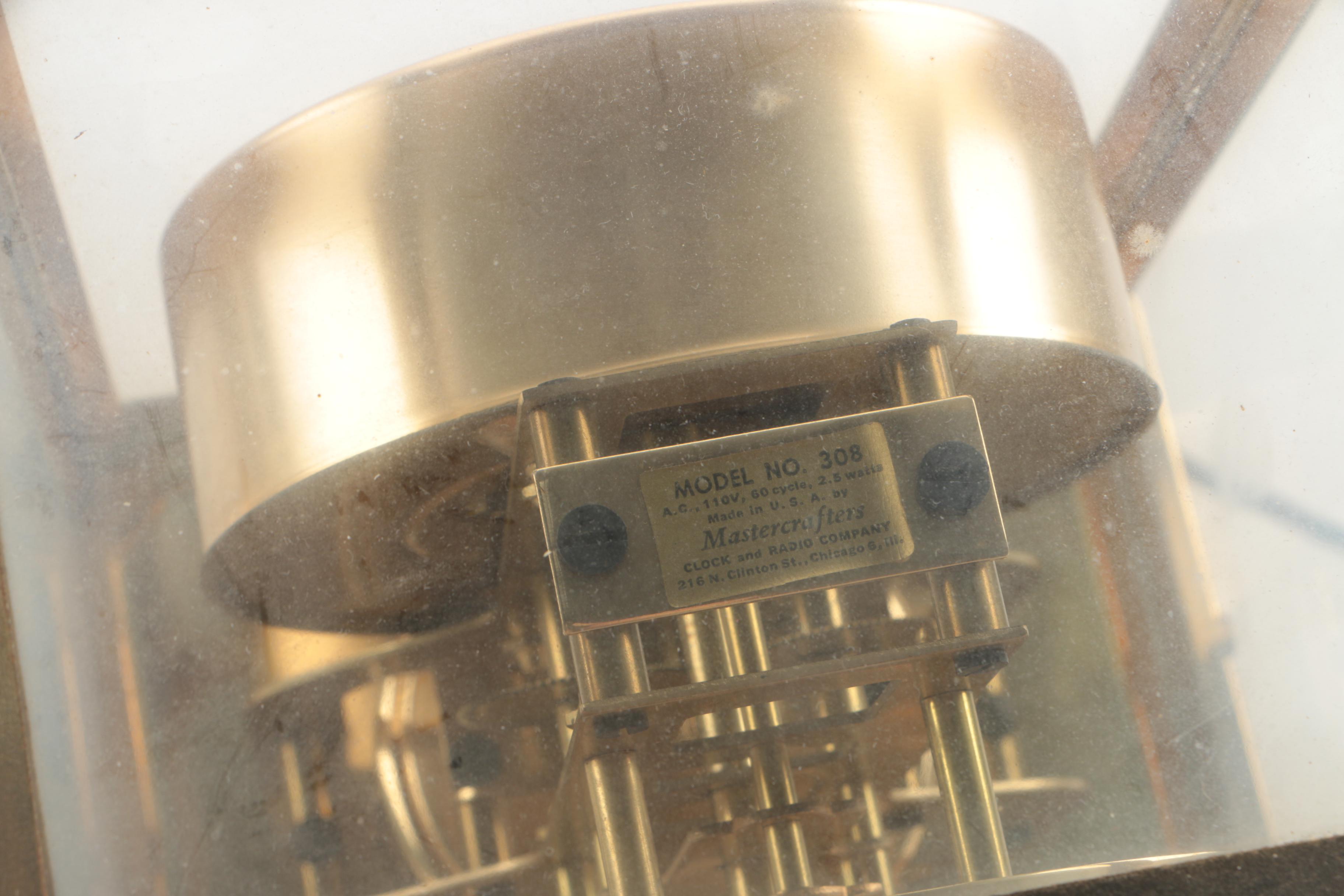 Mastercrafters Electric "Atmos" Mantel Clock and Euramca Anniversary Clock