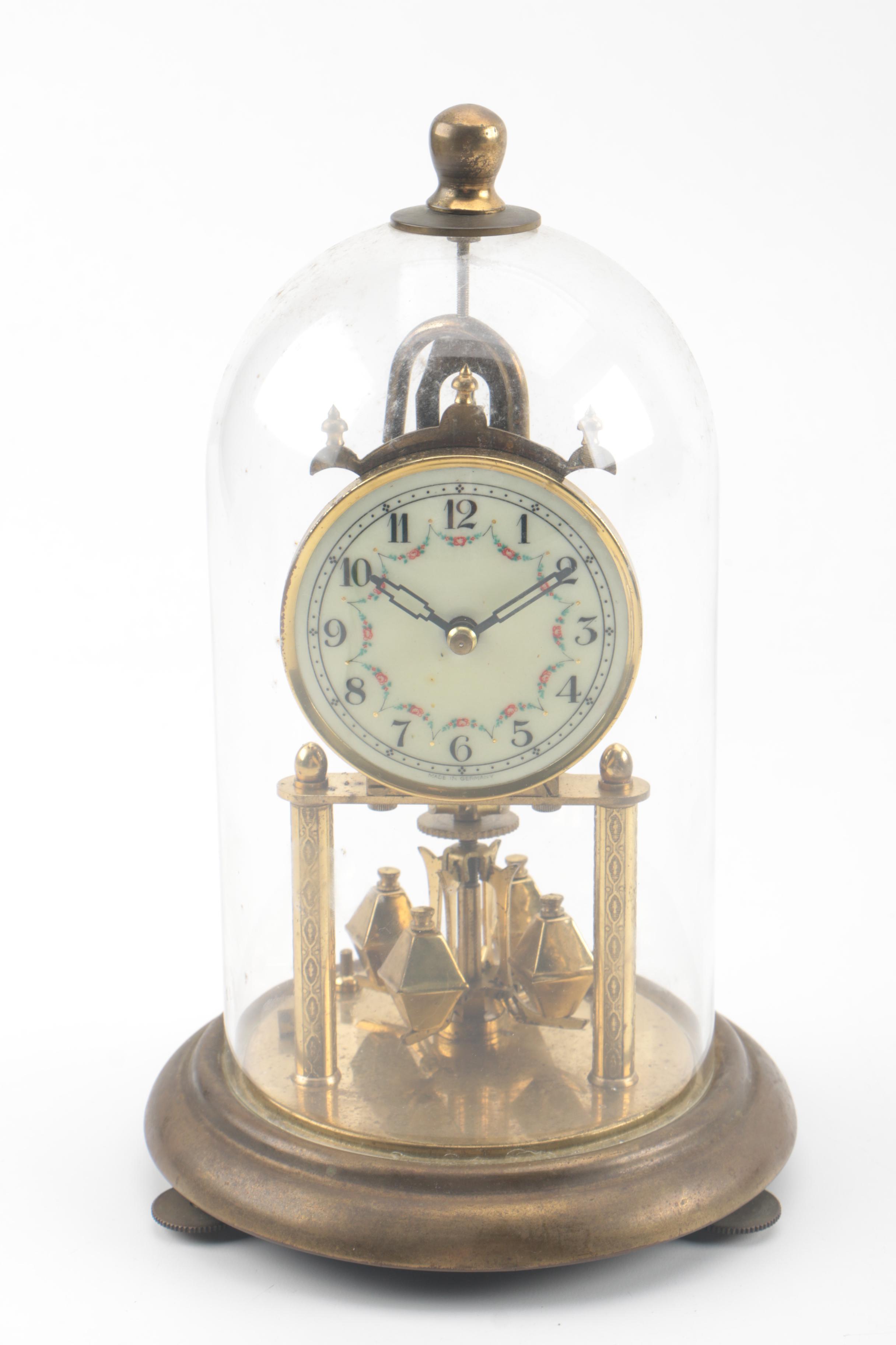 Mastercrafters Electric "Atmos" Mantel Clock and Euramca Anniversary Clock