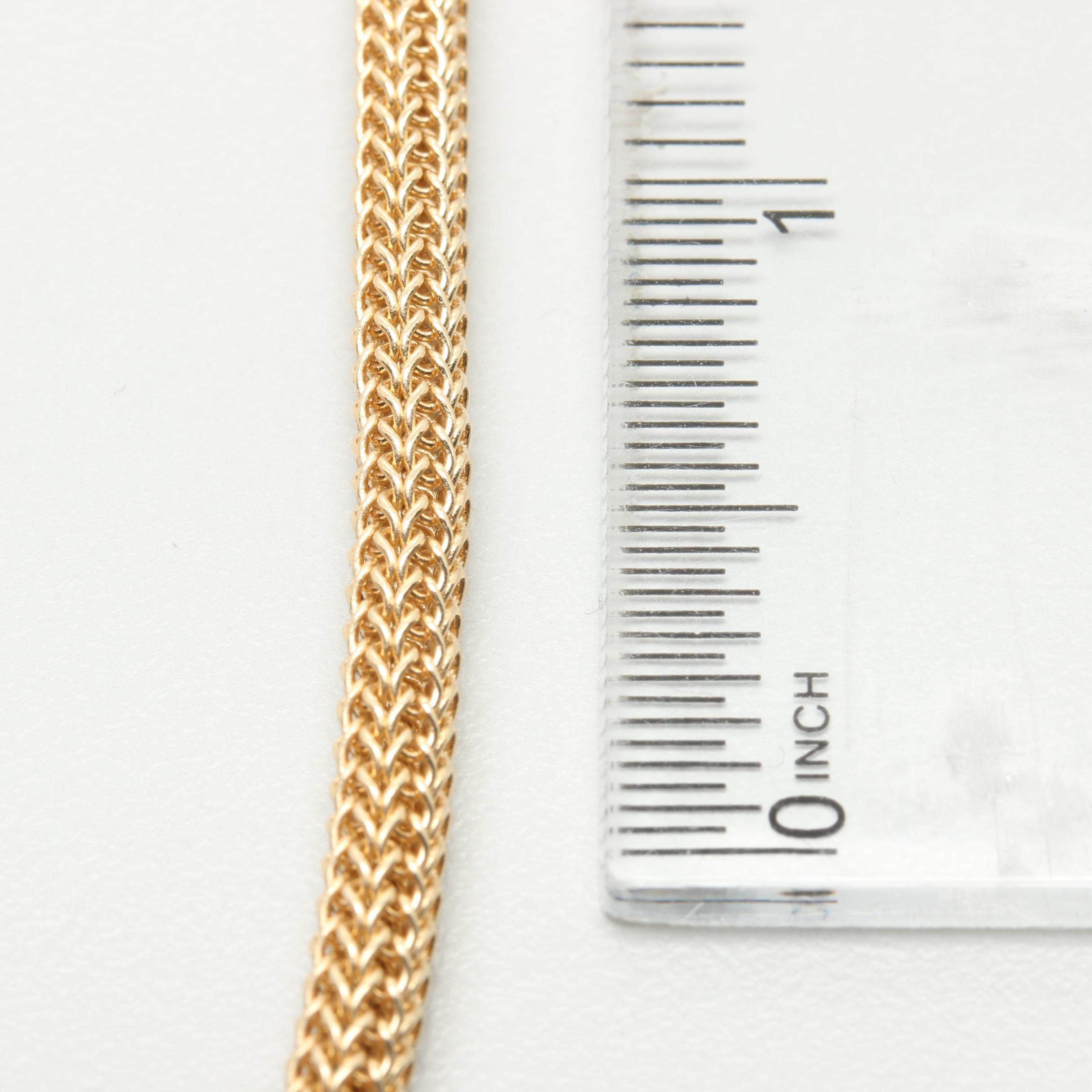 14K Yellow Gold Round Mesh Chain Necklace