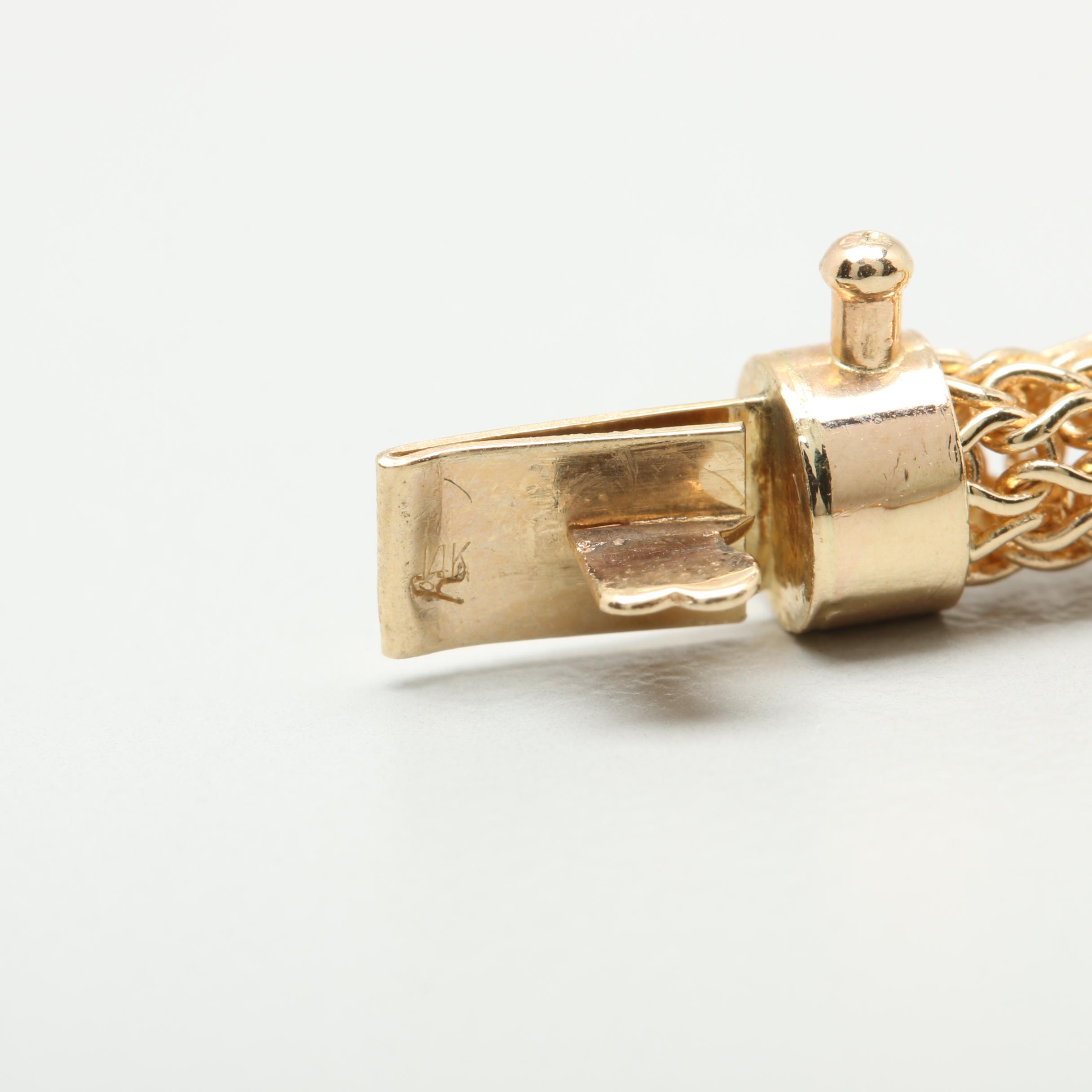 14K Yellow Gold Round Mesh Chain Necklace