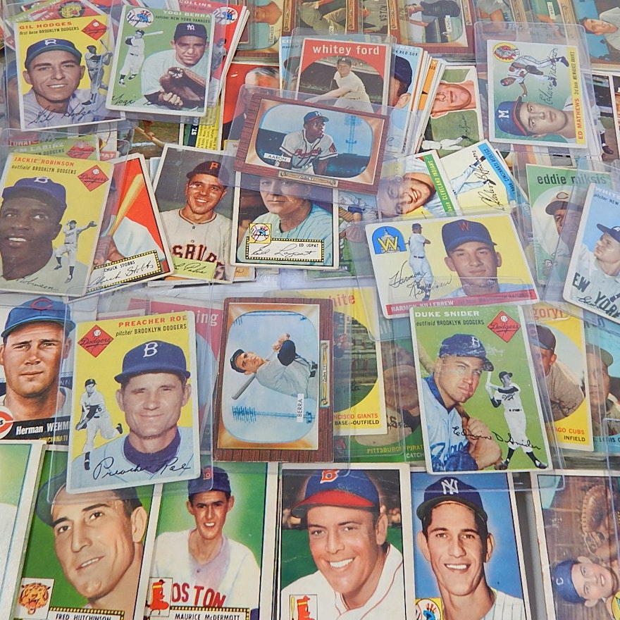 1950s Bowman and Topps Baseball Card Collection - 128 Card Count