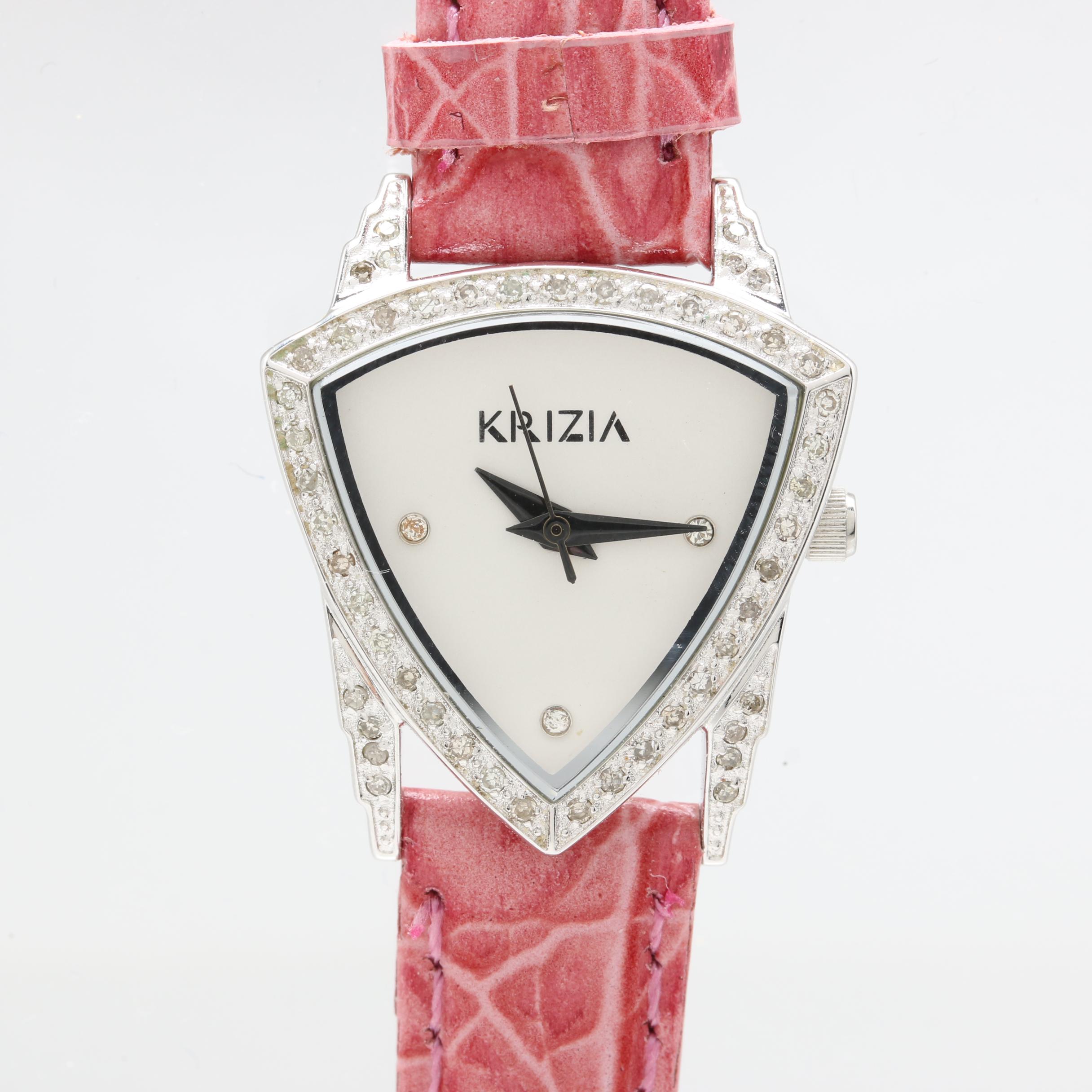 Krizia Stainless Steel Diamond Watch with Box