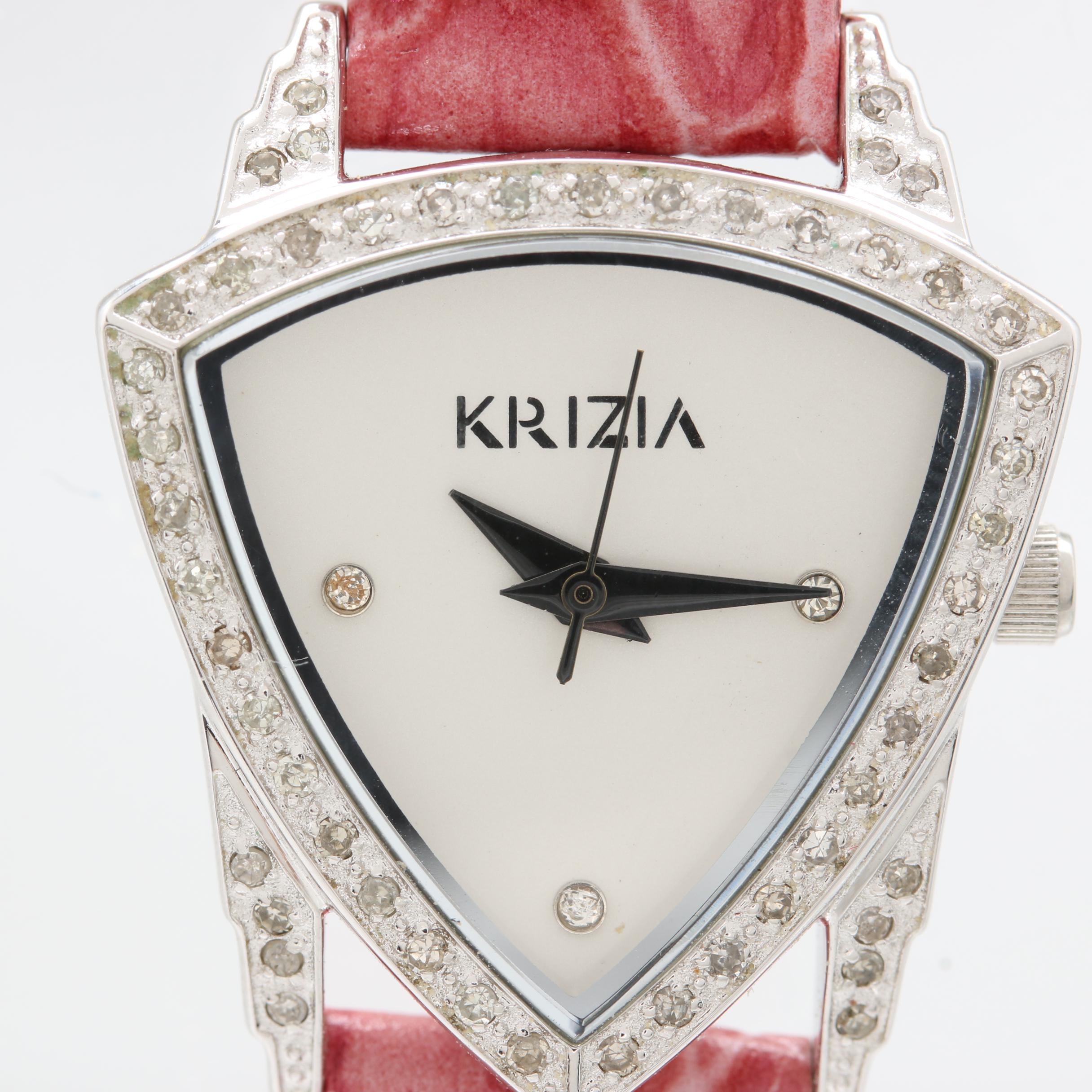 Krizia Stainless Steel Diamond Watch with Box