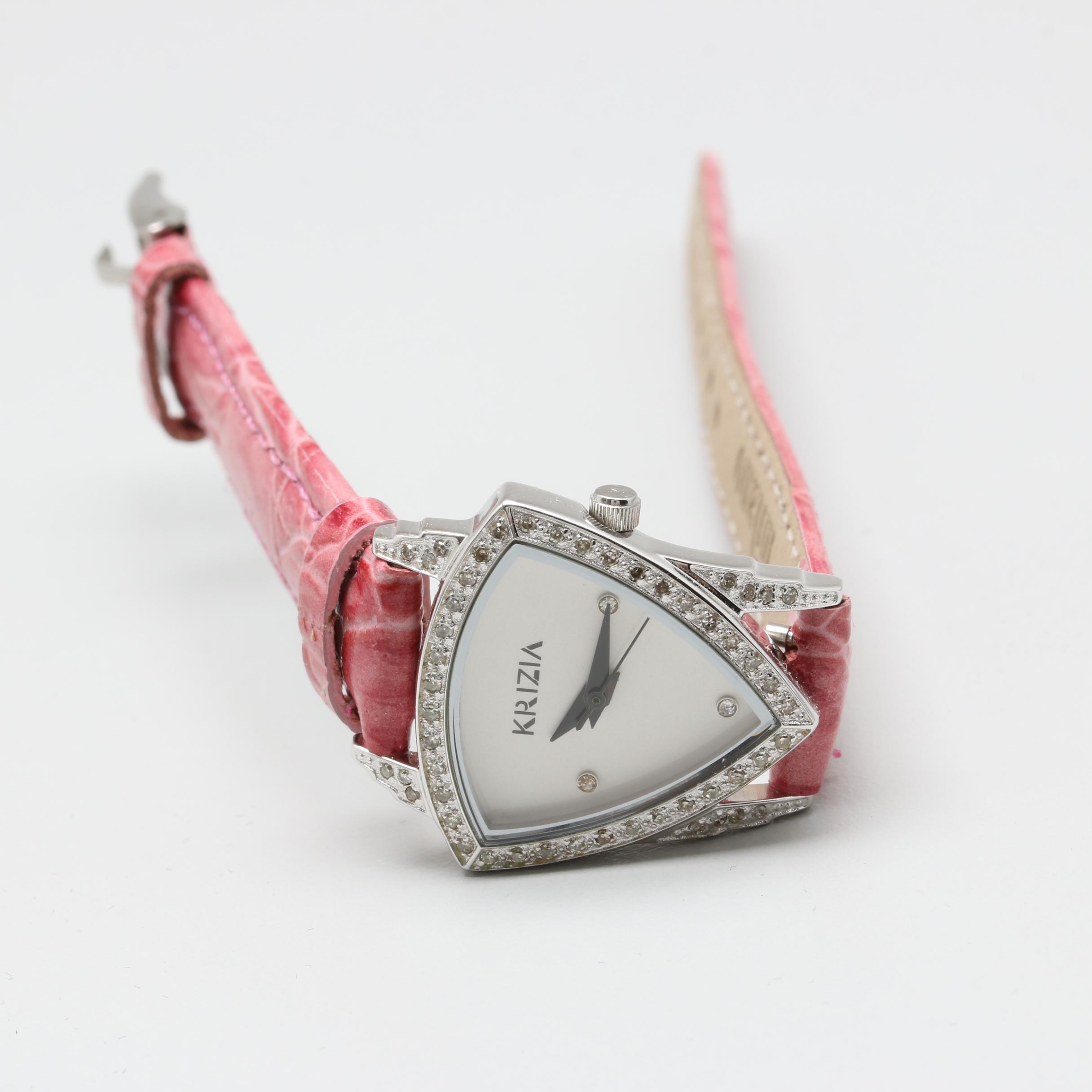 Krizia Stainless Steel Diamond Watch with Box