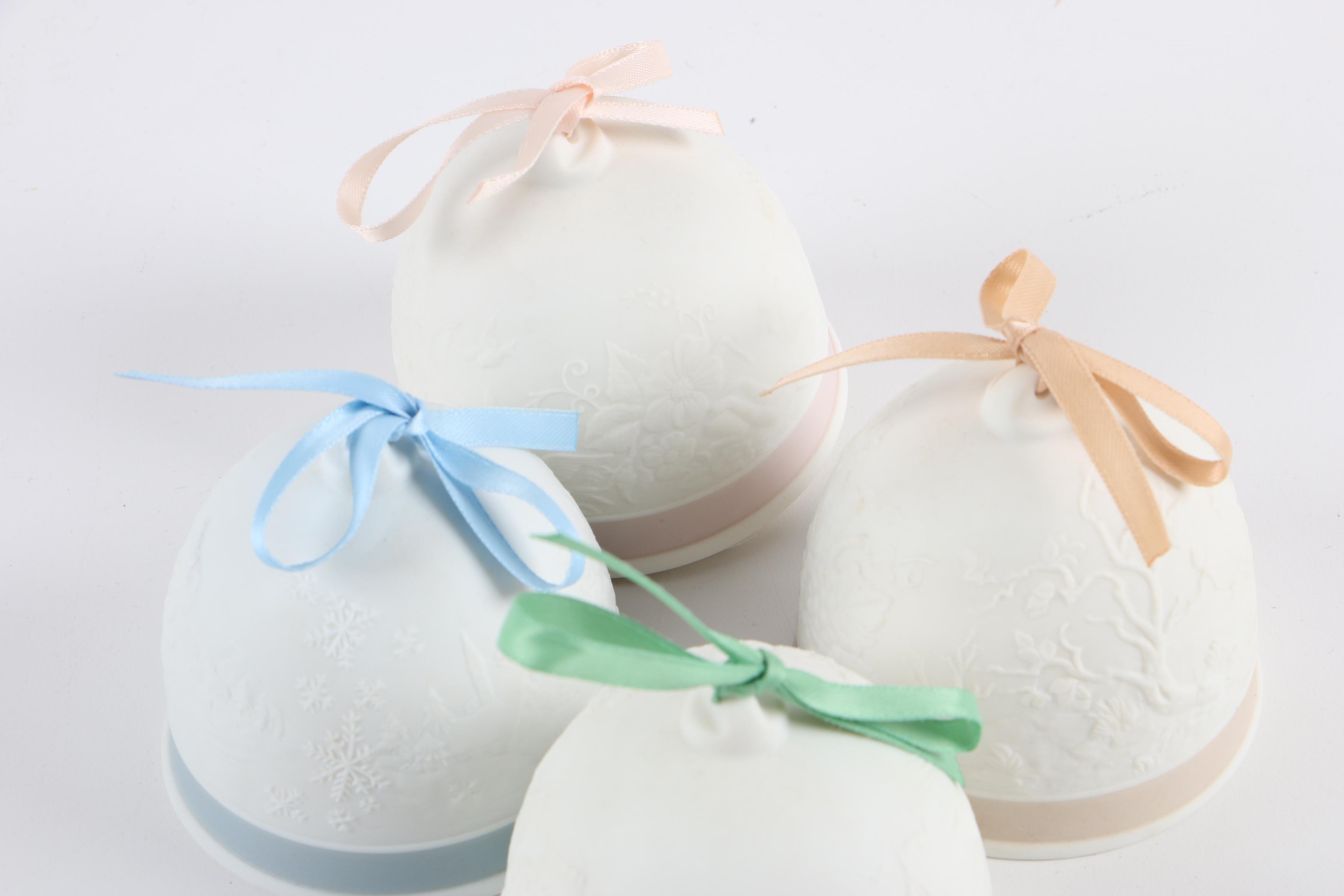 Lladró Collectors Society "Four Seasons" Porcelain Bells, 1991-1993