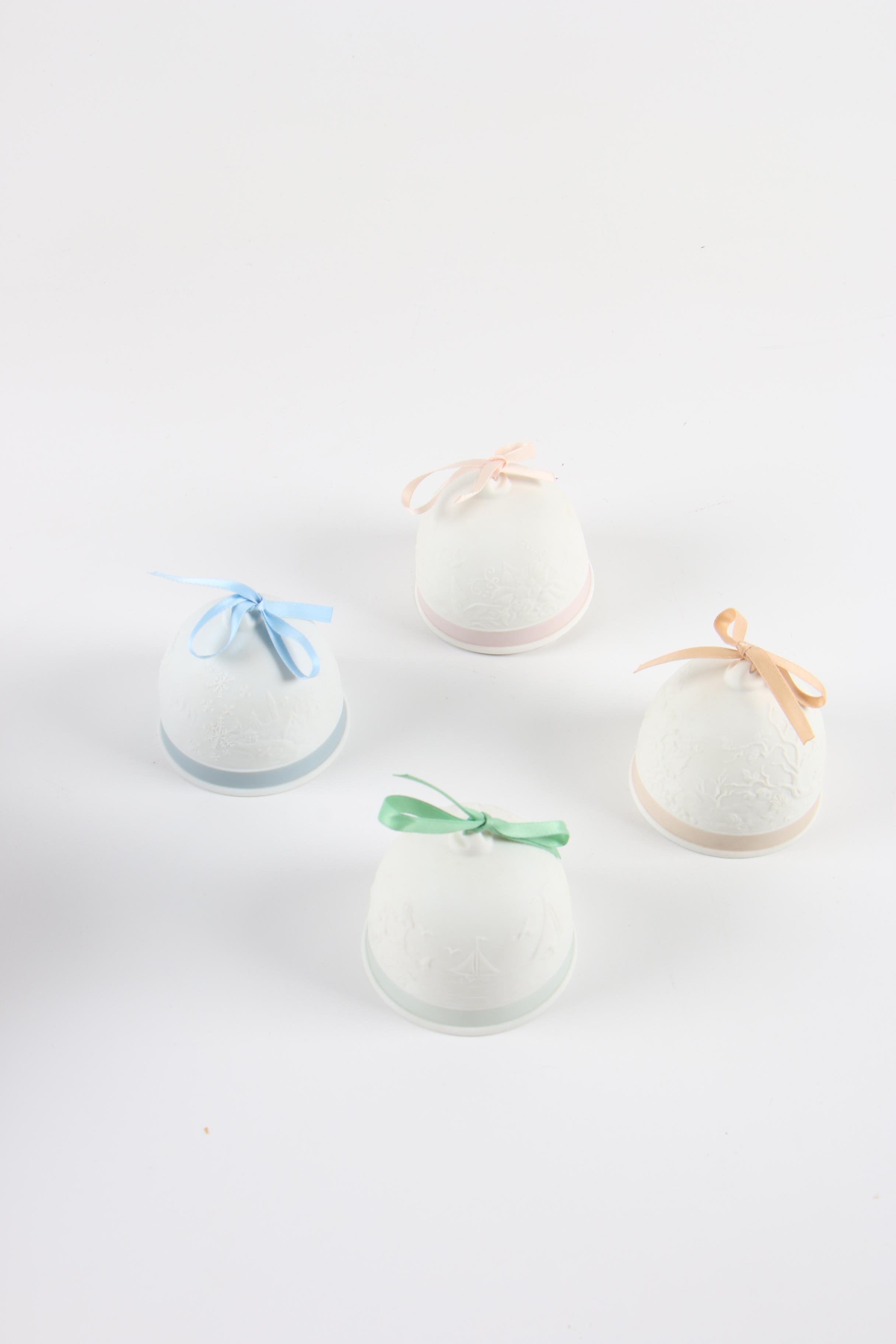 Lladró Collectors Society "Four Seasons" Porcelain Bells, 1991-1993