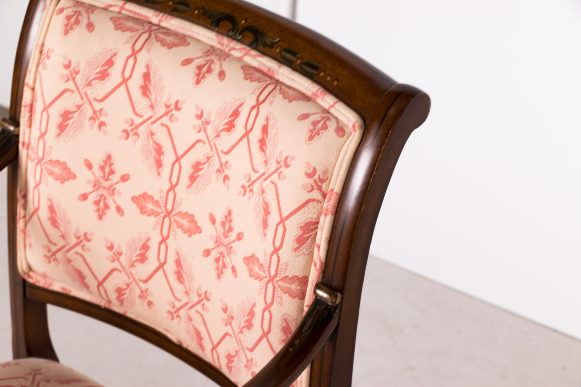 George III Style Paint-Decorated Open Armchair, 20th Century