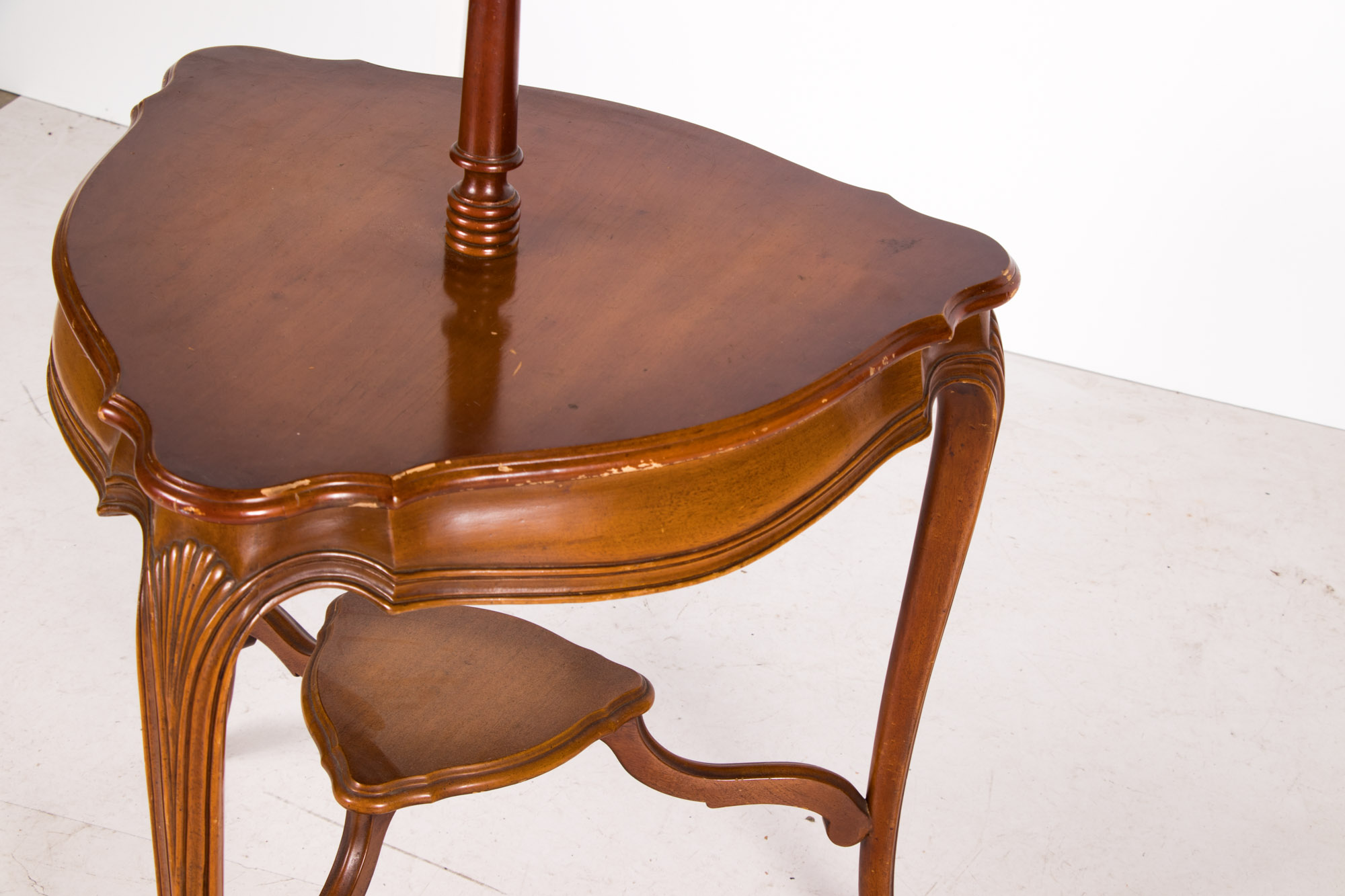 French Provincial Style Fruitwood Two-Tier Lamp Table, 20th Century