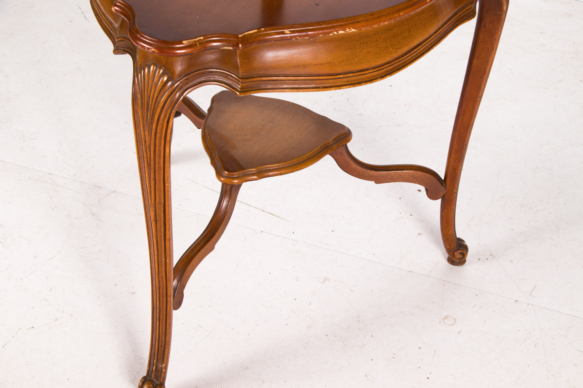 French Provincial Style Fruitwood Two-Tier Lamp Table, 20th Century