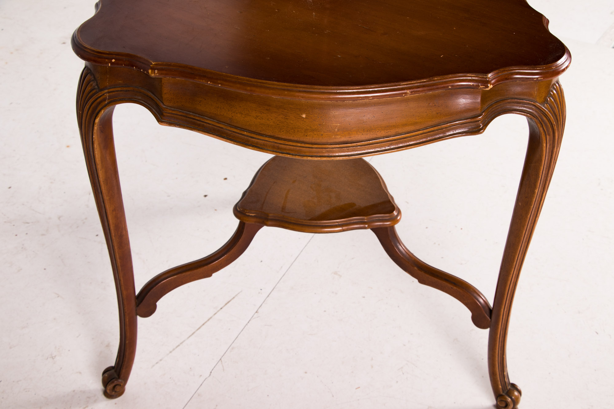 French Provincial Style Fruitwood Two-Tier Lamp Table, 20th Century