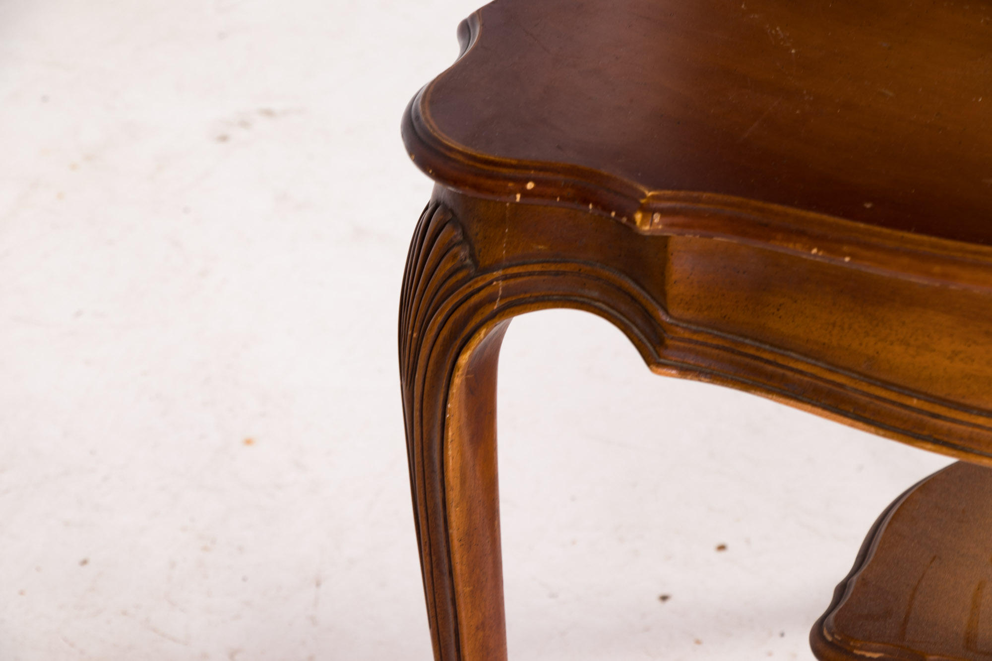 French Provincial Style Fruitwood Two-Tier Lamp Table, 20th Century