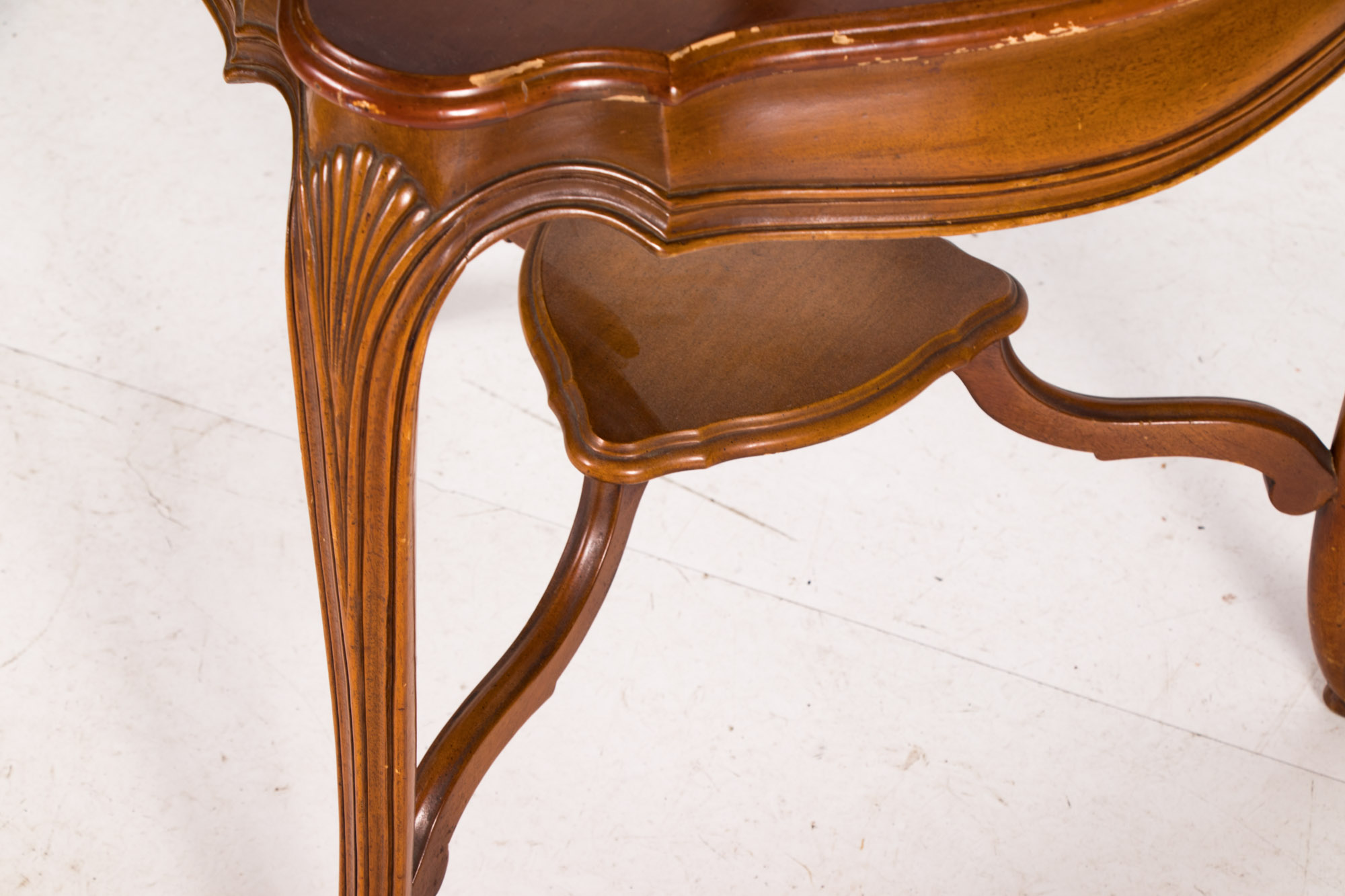 French Provincial Style Fruitwood Two-Tier Lamp Table, 20th Century