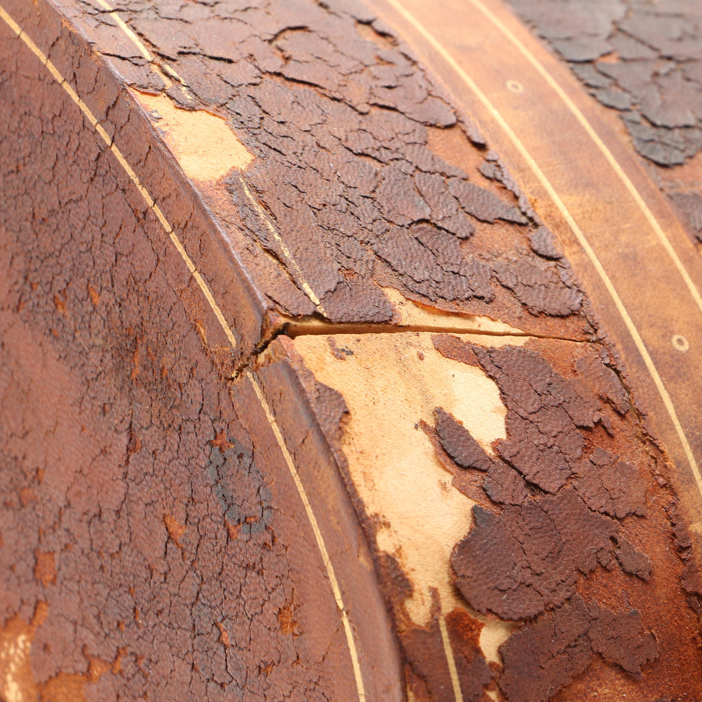 Italian Gilt Tooled Leather Domed Jewelry Casket, 20th Century