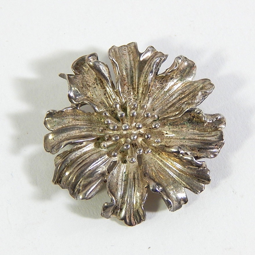 Vintage Sterling Silver Tiffany and Co. Marigold Brooch