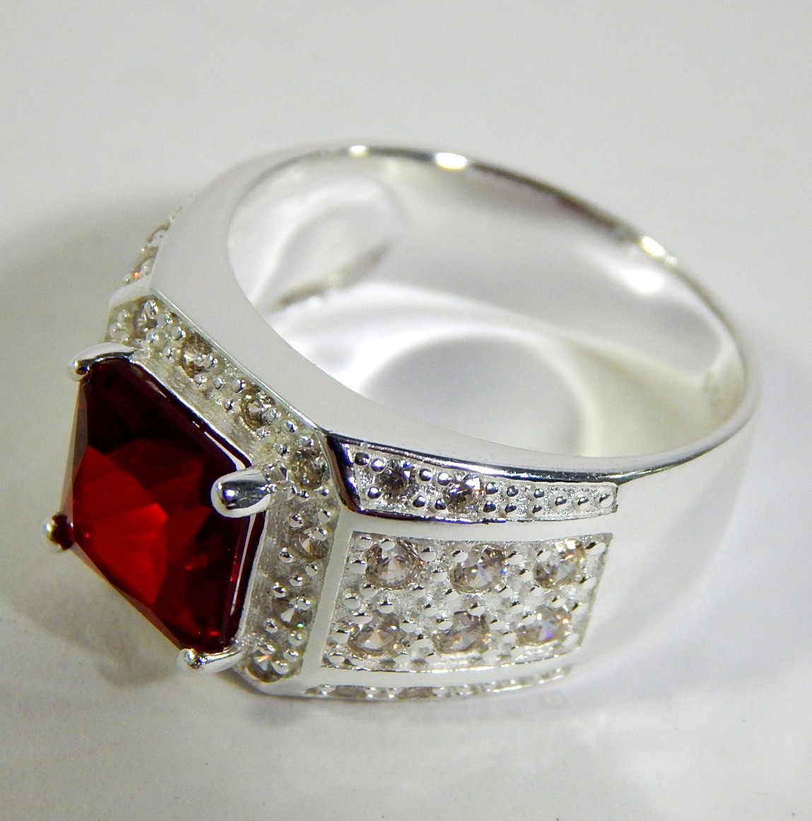 Sterling Silver Cubic Zirconia Ring - Size 12