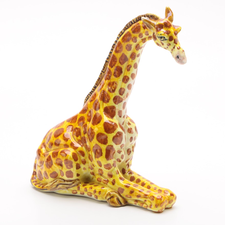 Italian Handmade Ceramic Giraffe Figurine