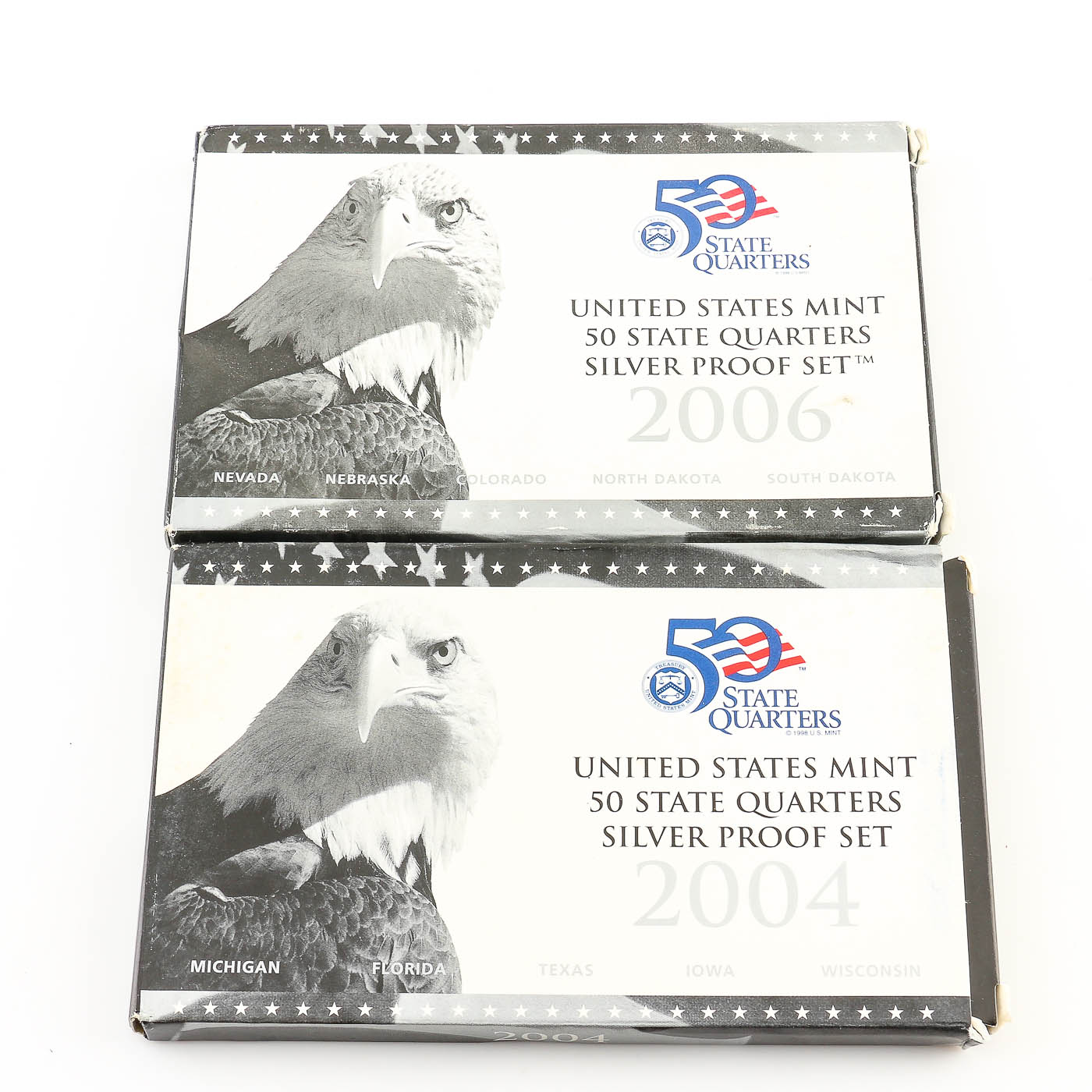 2004 and 2006 United States Mint 50 State Quarters Silver Proof Set