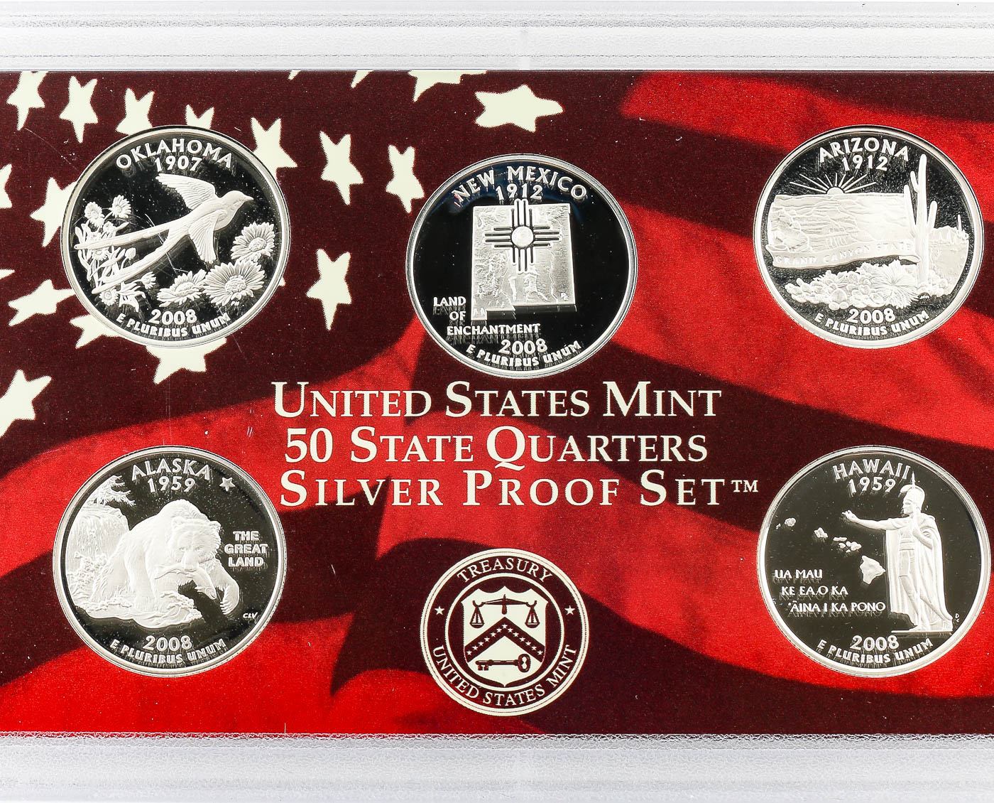 2007 and 2008 United States Mint 50 State Quarters Silver Proof Set