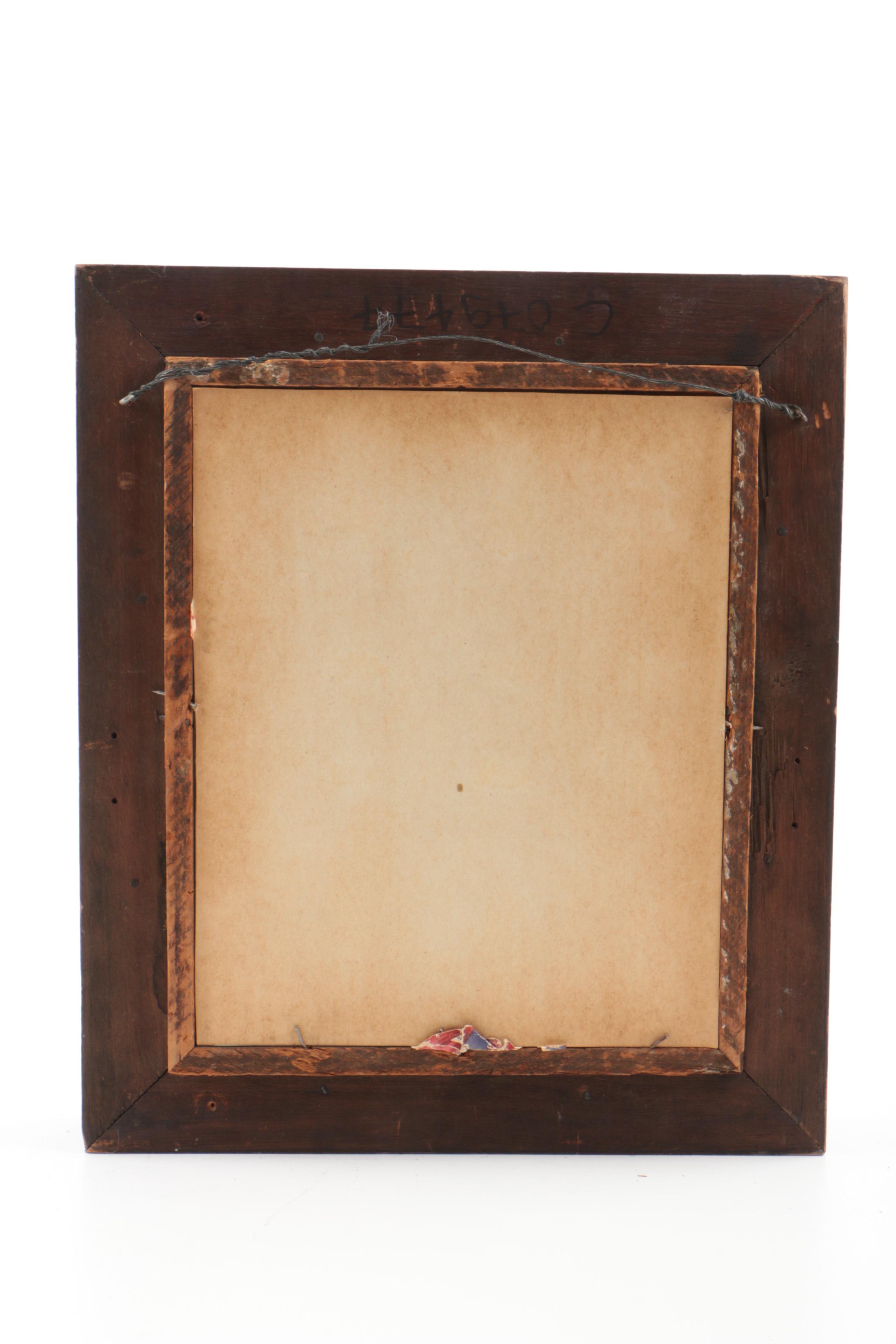 Victorian Offset Lithograph on Paper of a Floral Bouquet