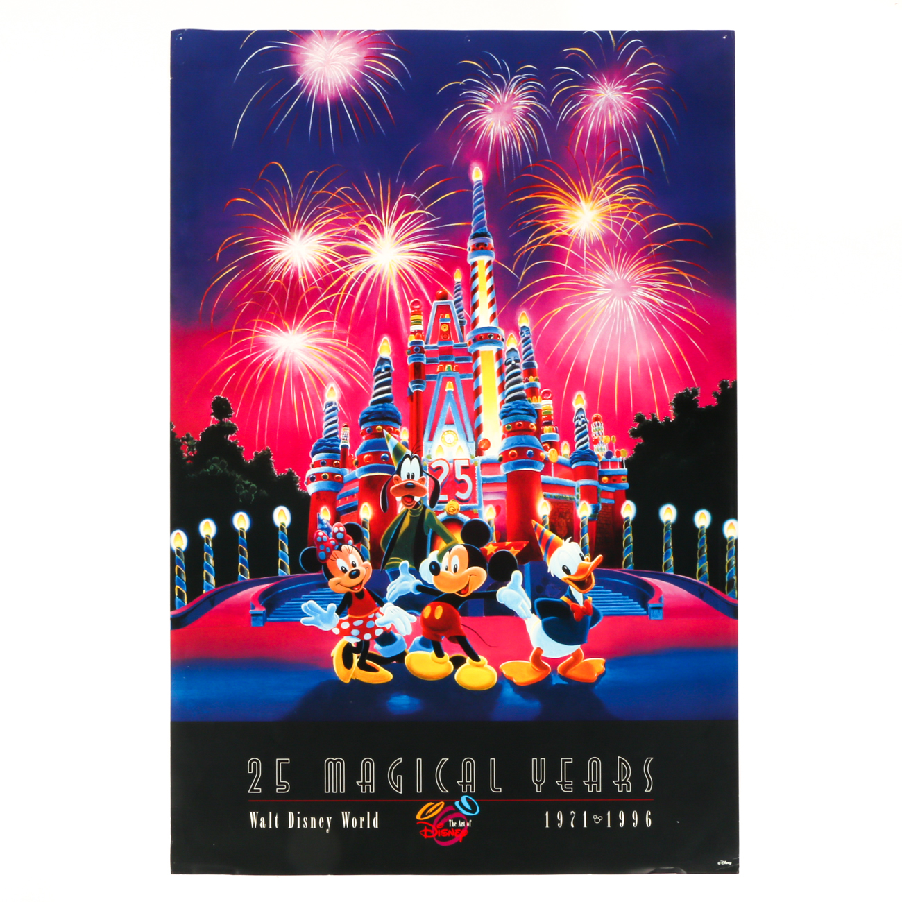 Walt Disney World 1996 Commemorative Poster "25 Magical Years"