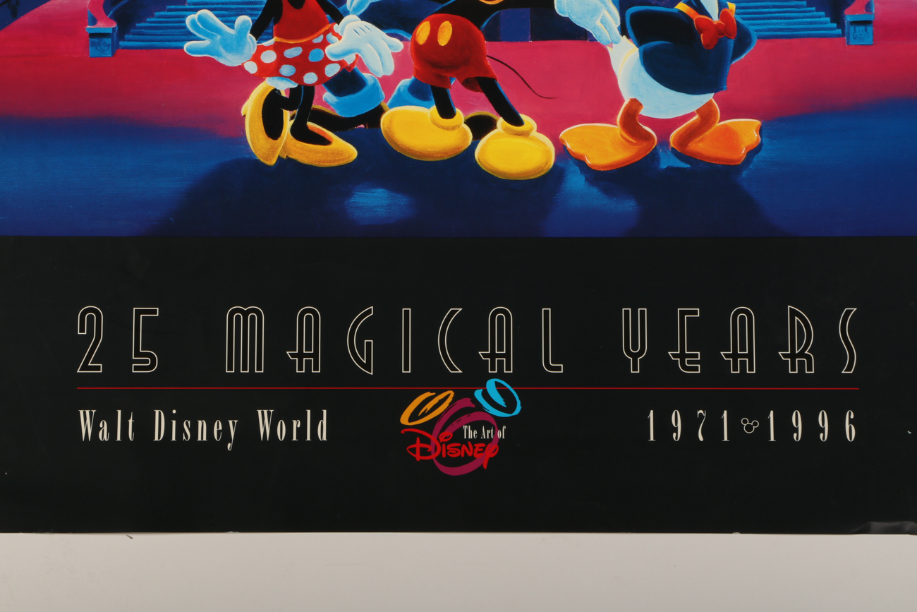 Walt Disney World 1996 Commemorative Poster "25 Magical Years"