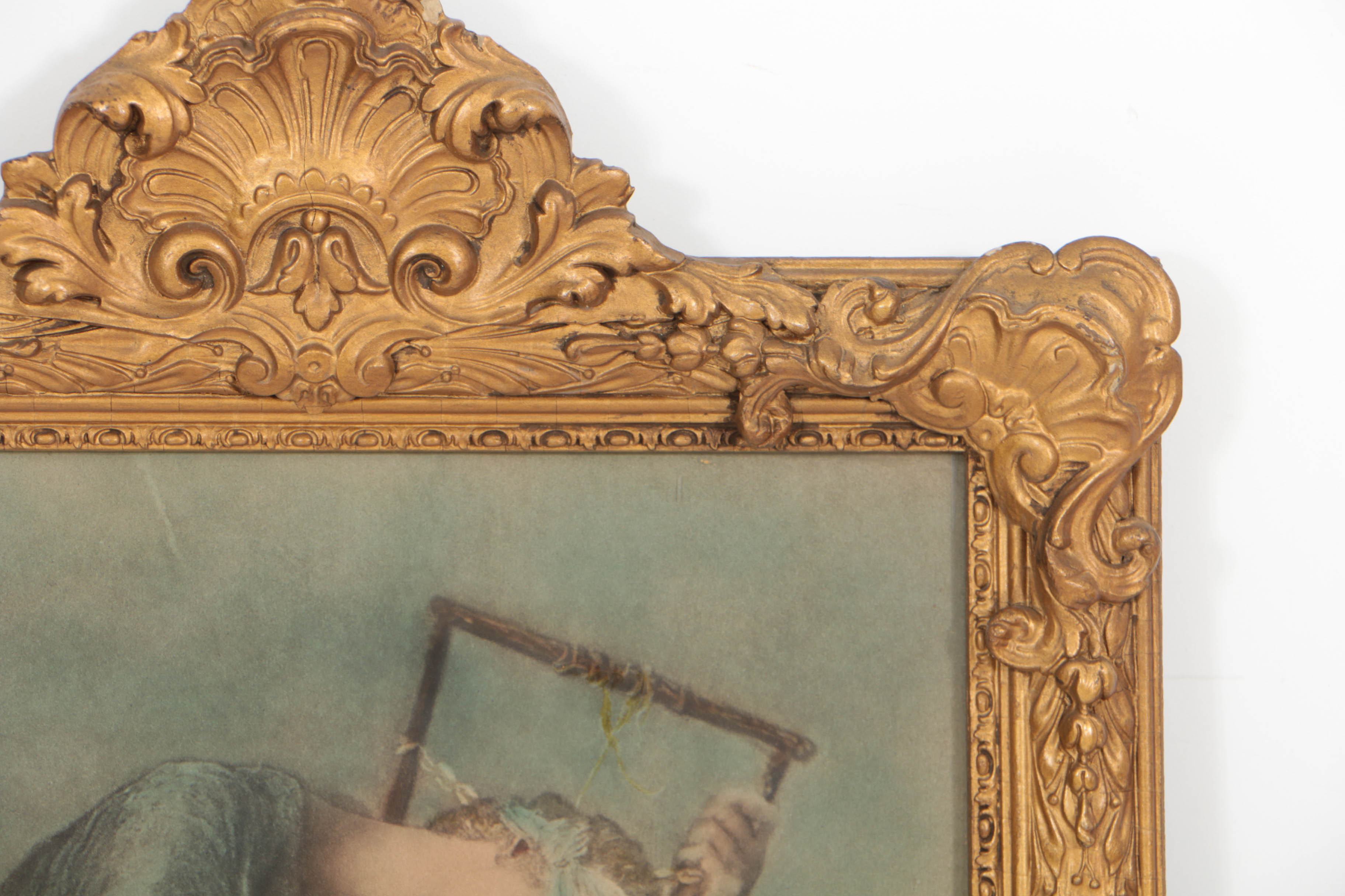 Victorian Gilt Composition Trumeau Mirror, Late 19th Century