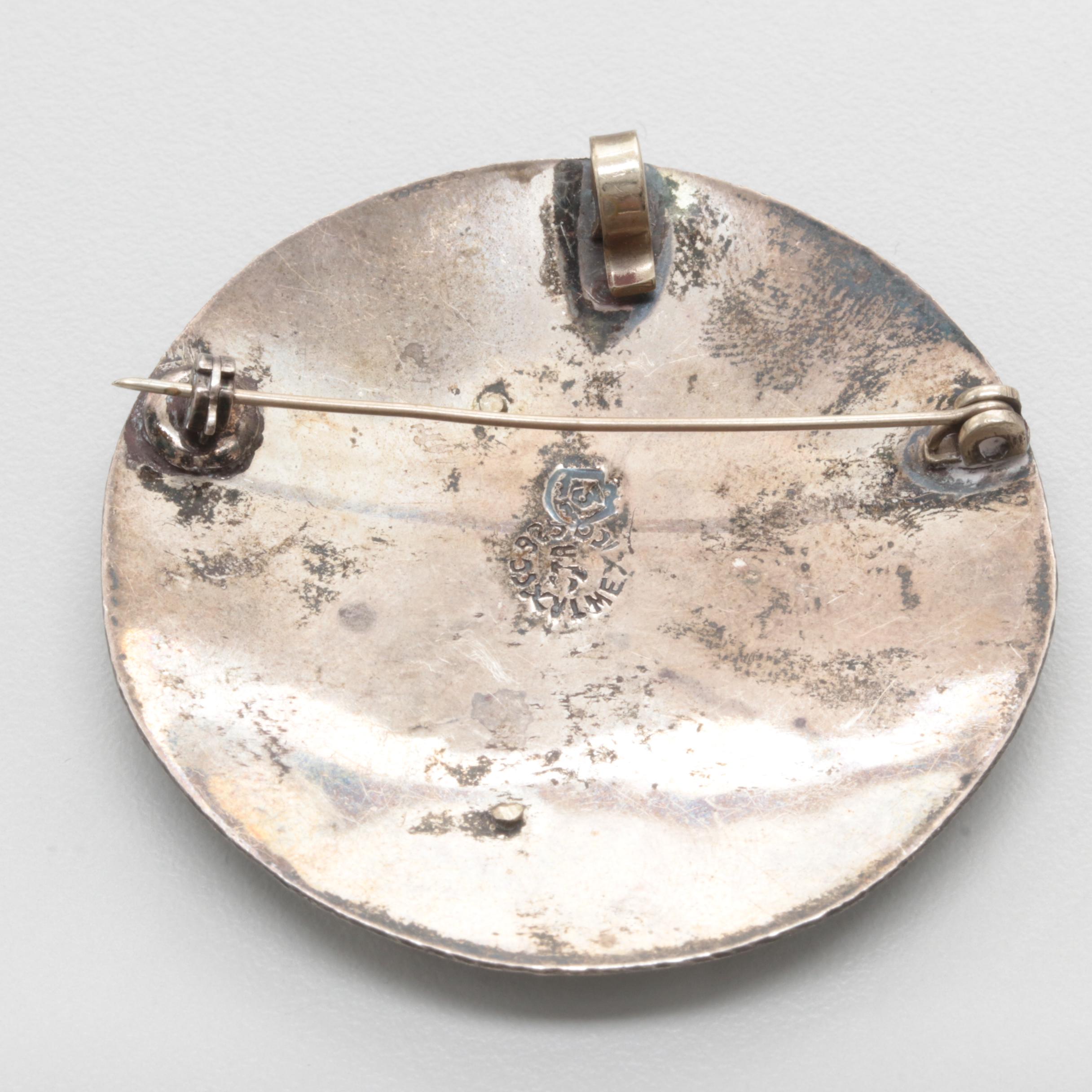 Assortment of Vintage Sterling Silver Abalone and Green Glass Jewelry