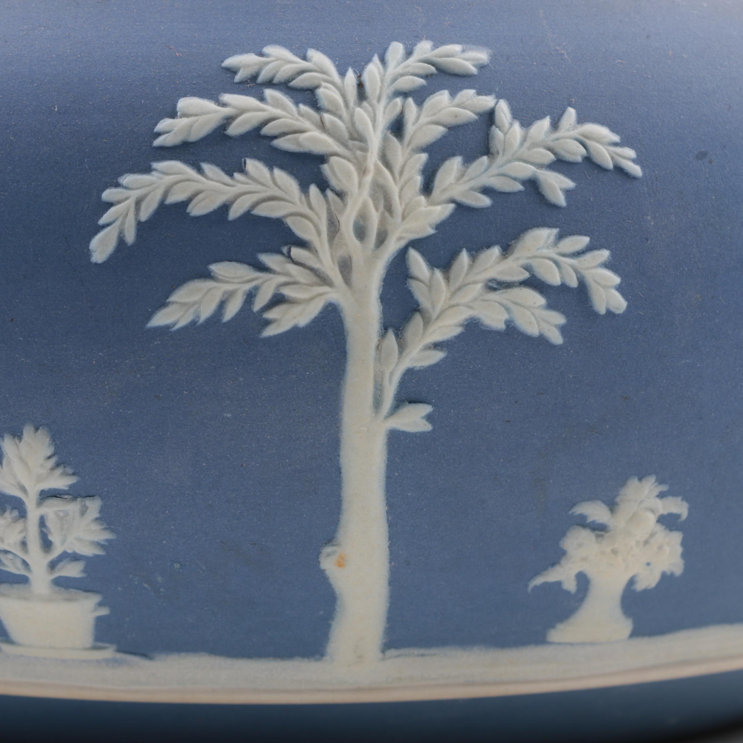 Wedgwood Blue Jasper and Silver Plate Mounted Salad bowl, 20th Century