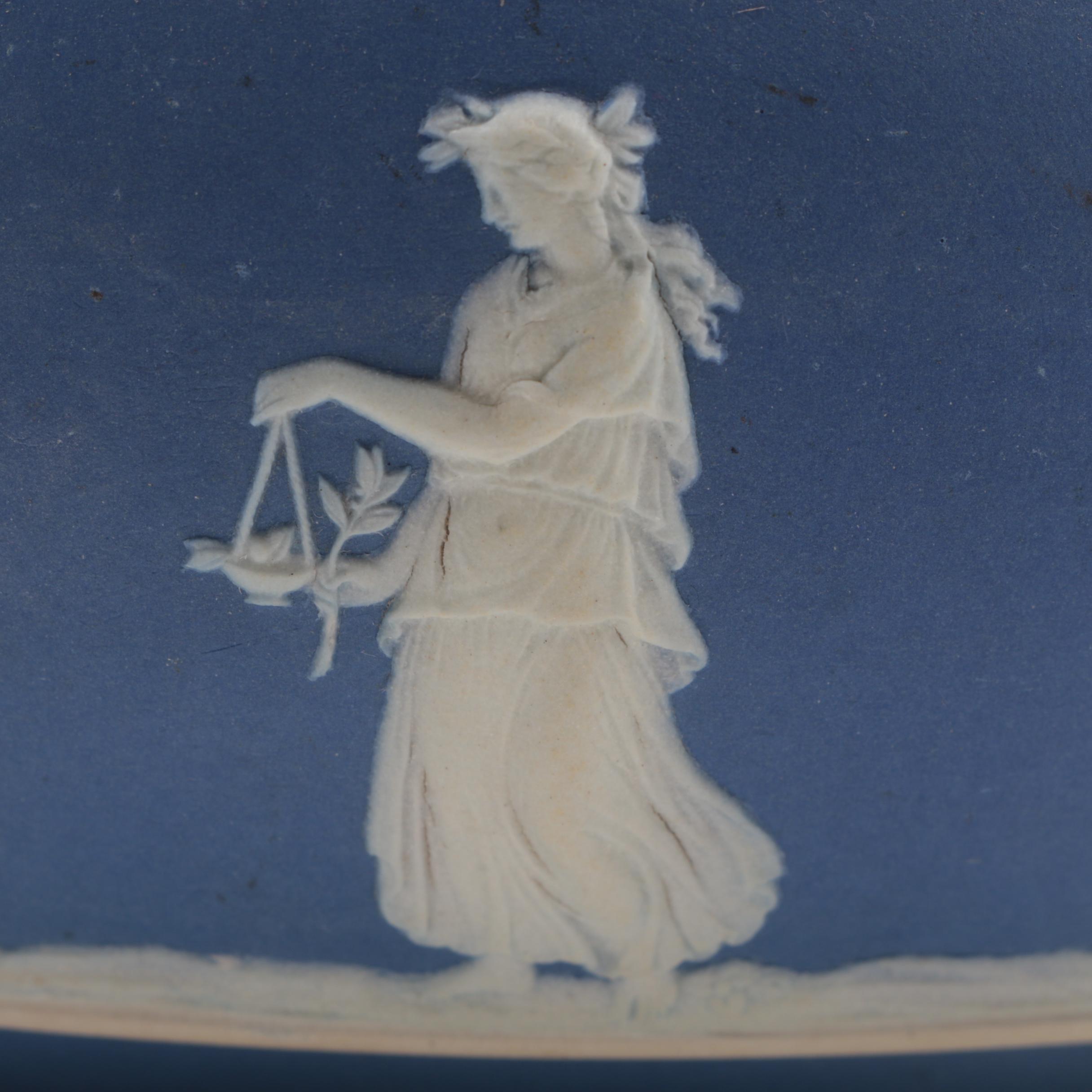 Wedgwood Blue Jasper and Silver Plate Mounted Salad bowl, 20th Century