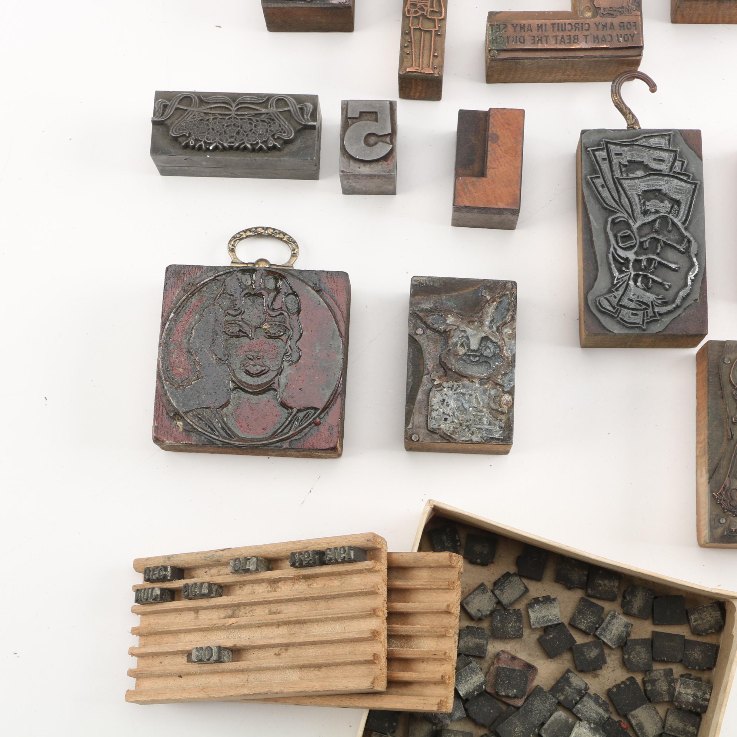 Vintage Metal Stamps and Typeset