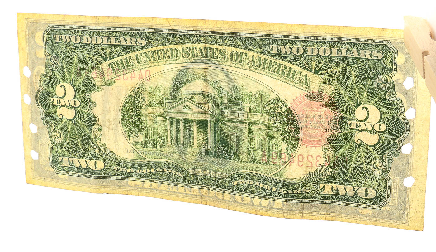 Six $2 Red Seal United States Notes from 1928