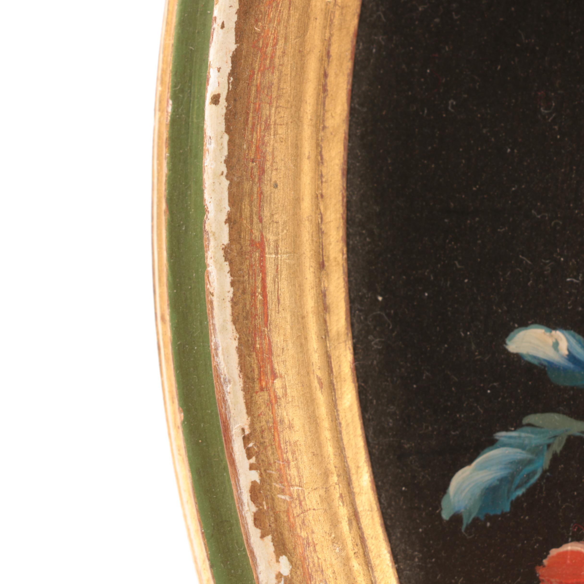 Pair of Italian Oval Floral Still Life Paintings, 20th Century