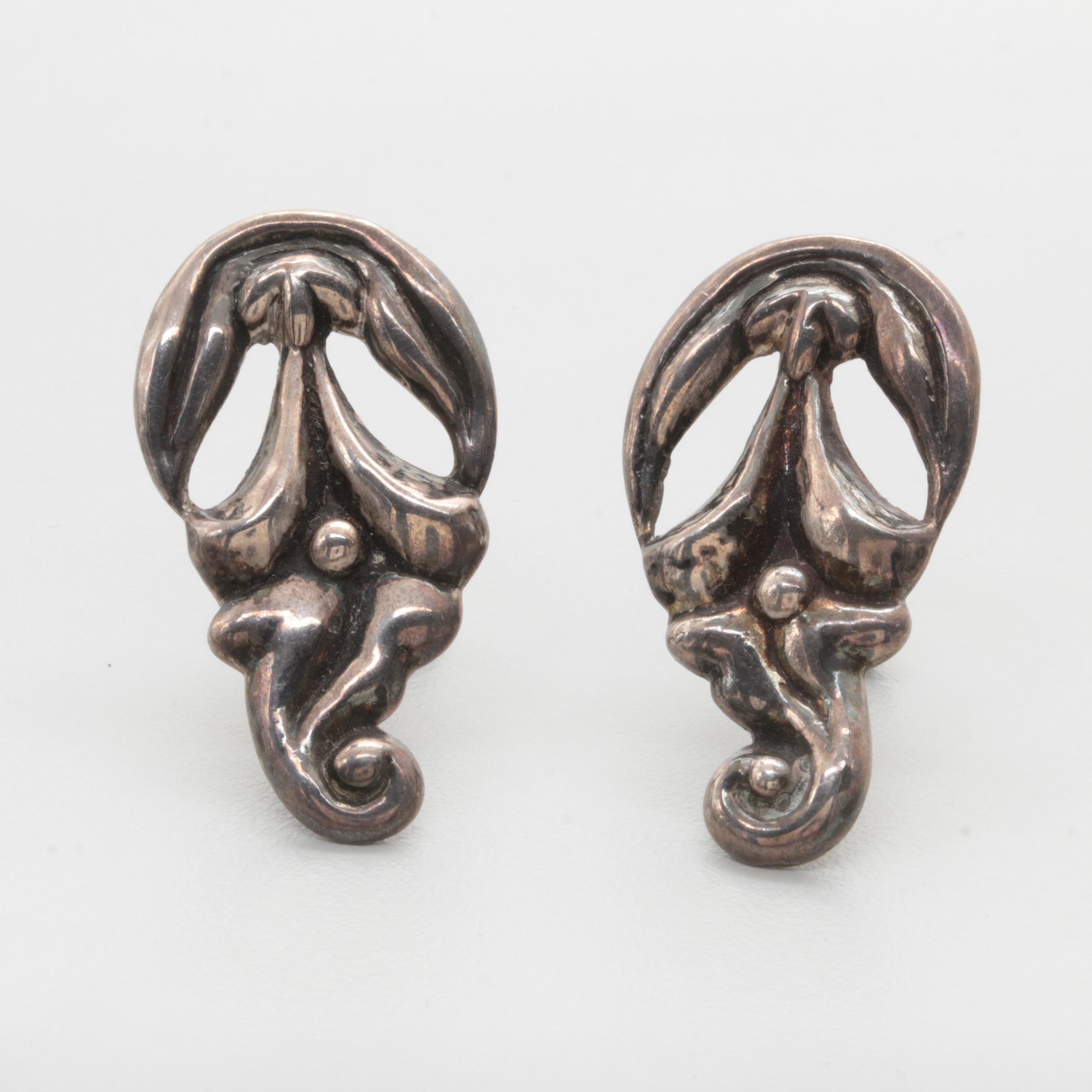 Assortment of Vintage Sterling Silver Abalone and Green Glass Jewelry