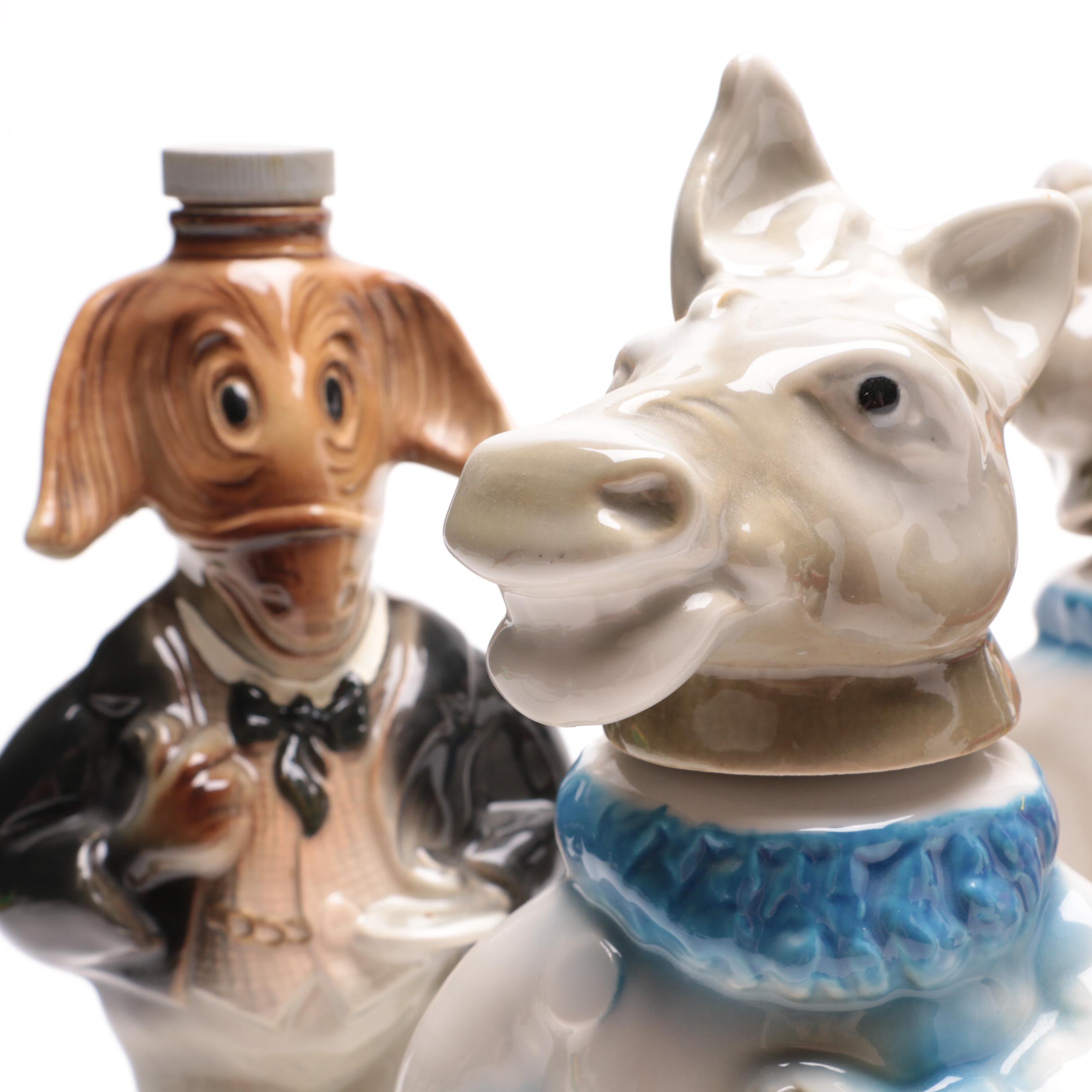 Republican Elephant and Donkey Democrat Whiskey and Wine Decanters