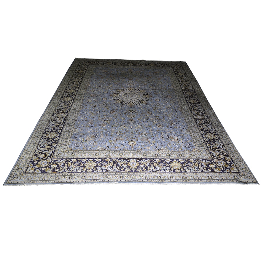 Hand-Knotted Indo-Persian Tabriz Wool Area Rug