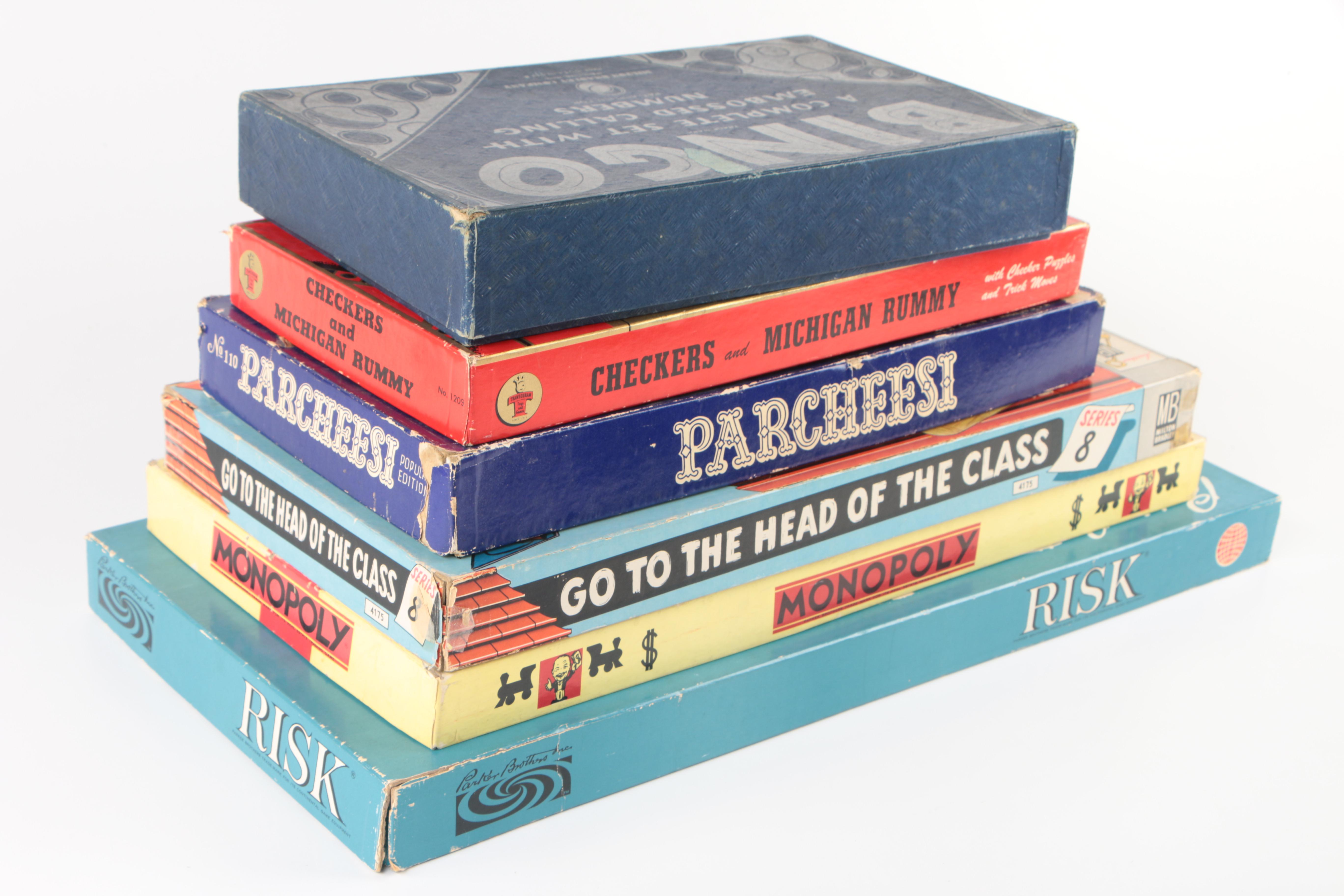 Vintage Board Games featuring Risk and Monopoly