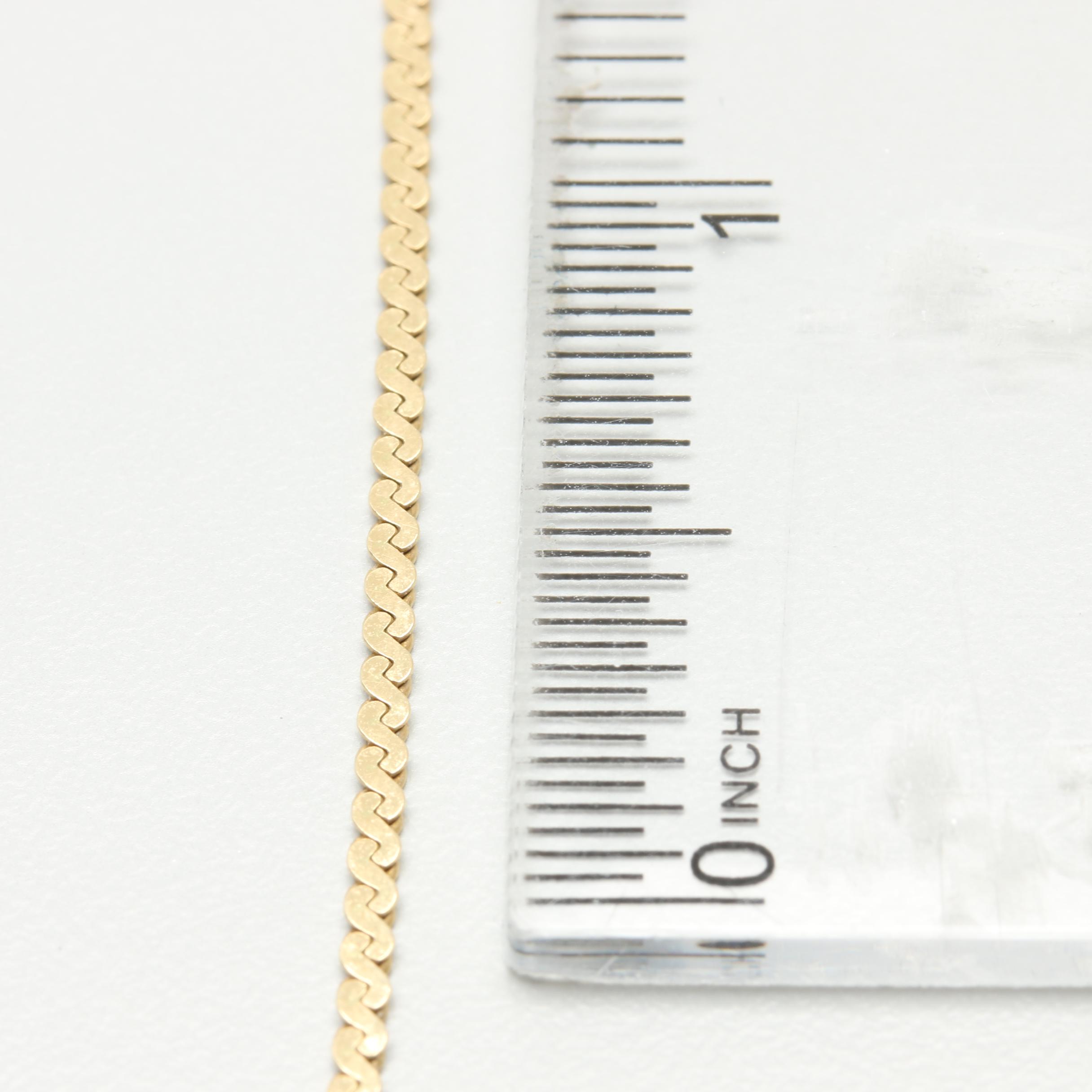 14K Yellow Gold Serpentine Chain Necklace